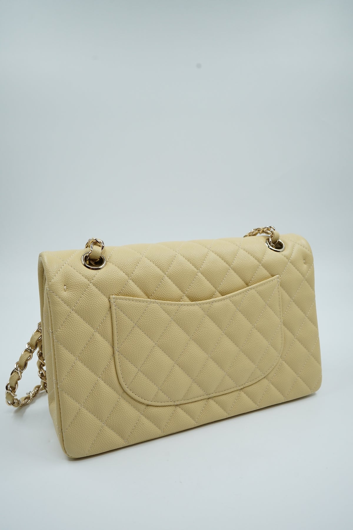 Chanel Butter Yellow Medium Caviar Double Flap Bag