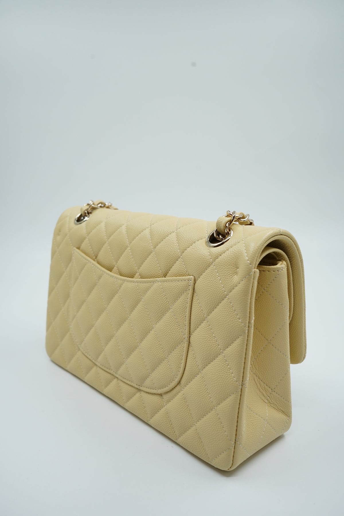 Chanel Butter Yellow Medium Caviar Double Flap Bag