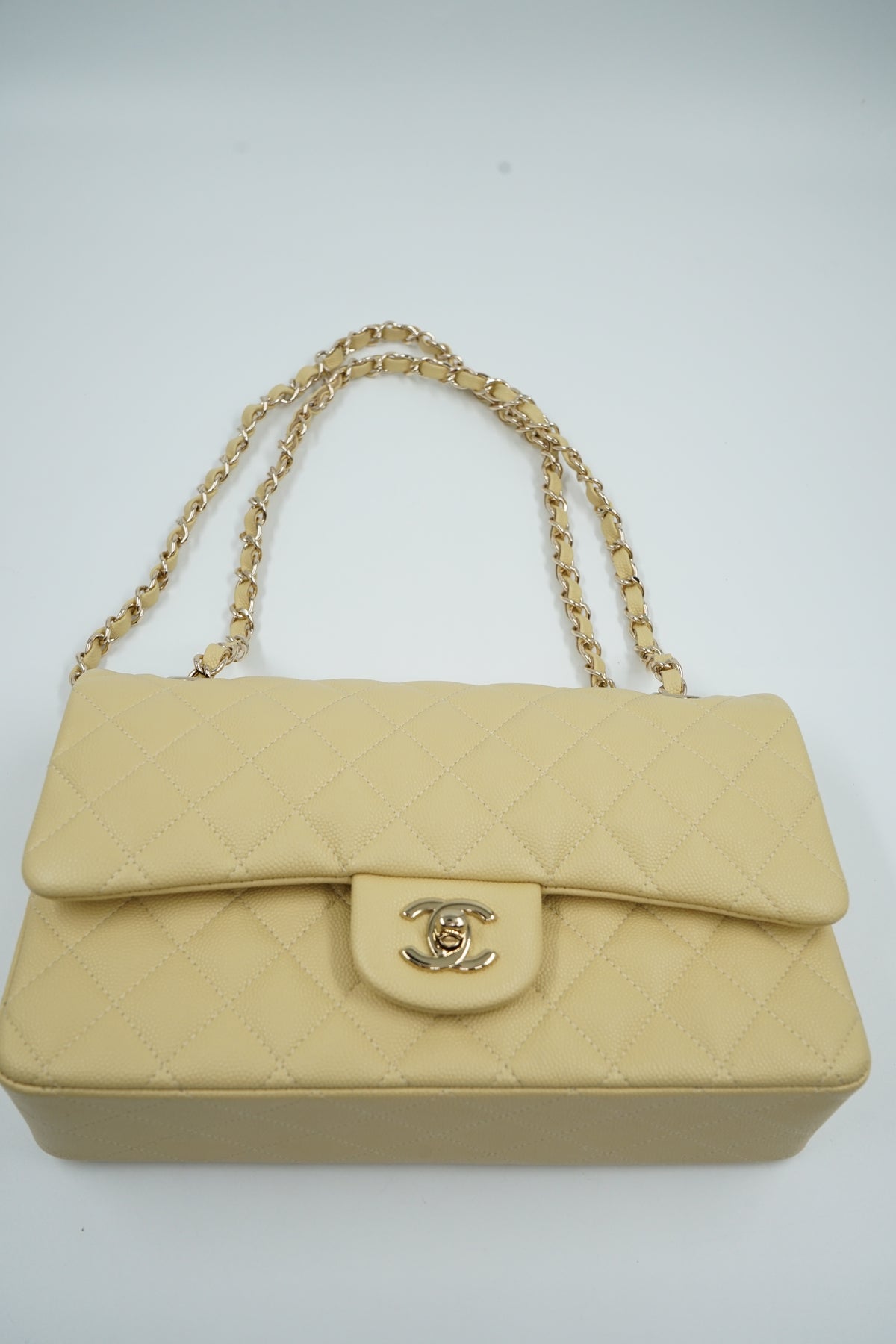 Chanel Butter Yellow Medium Caviar Double Flap Bag