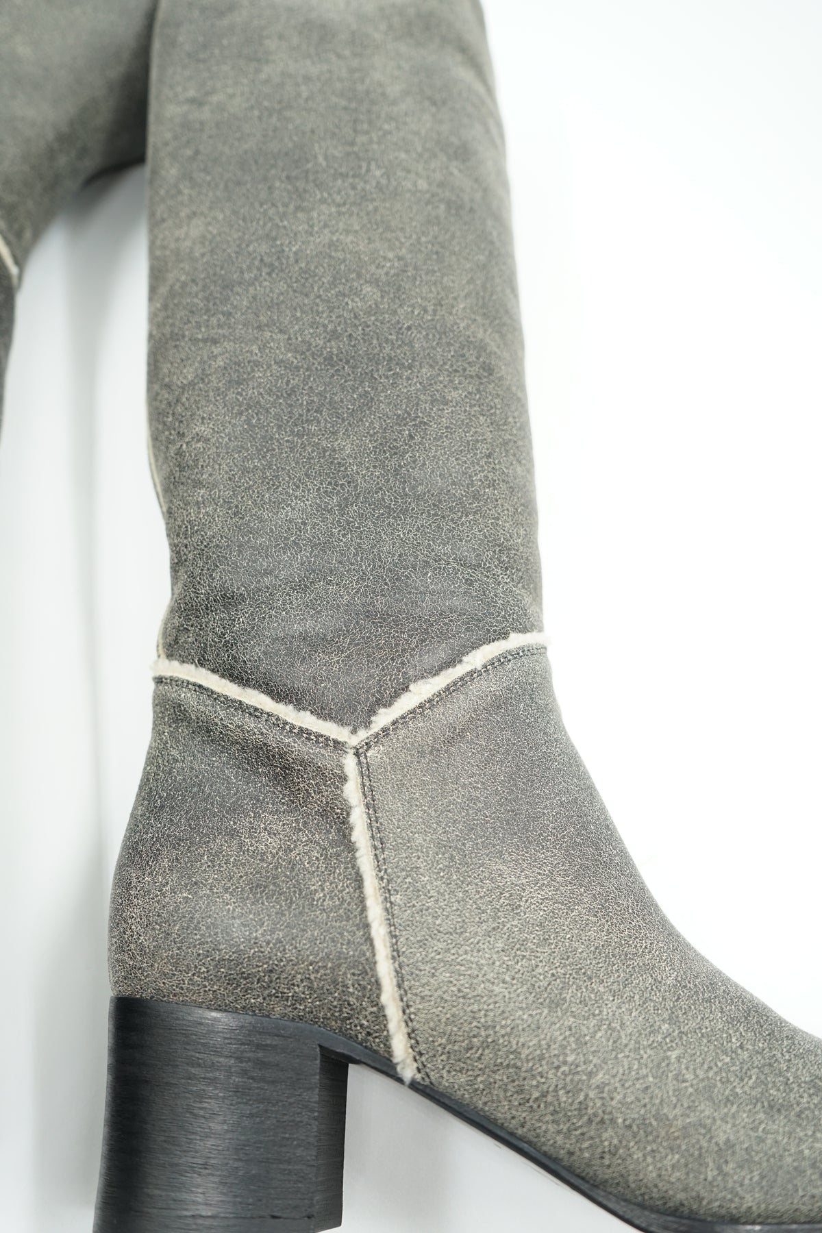 Chanel Suede Logo Heeled Boots