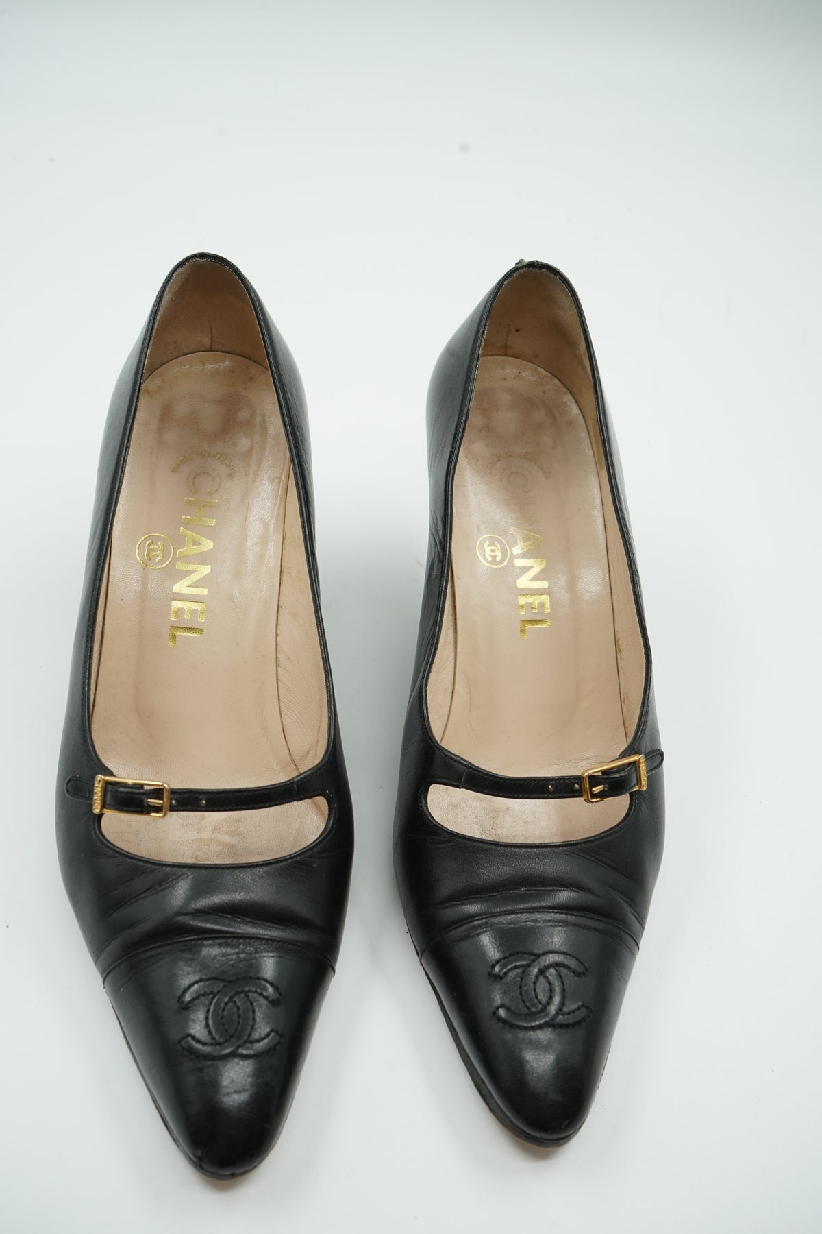 Chanel Mary Jane Logo Pumps