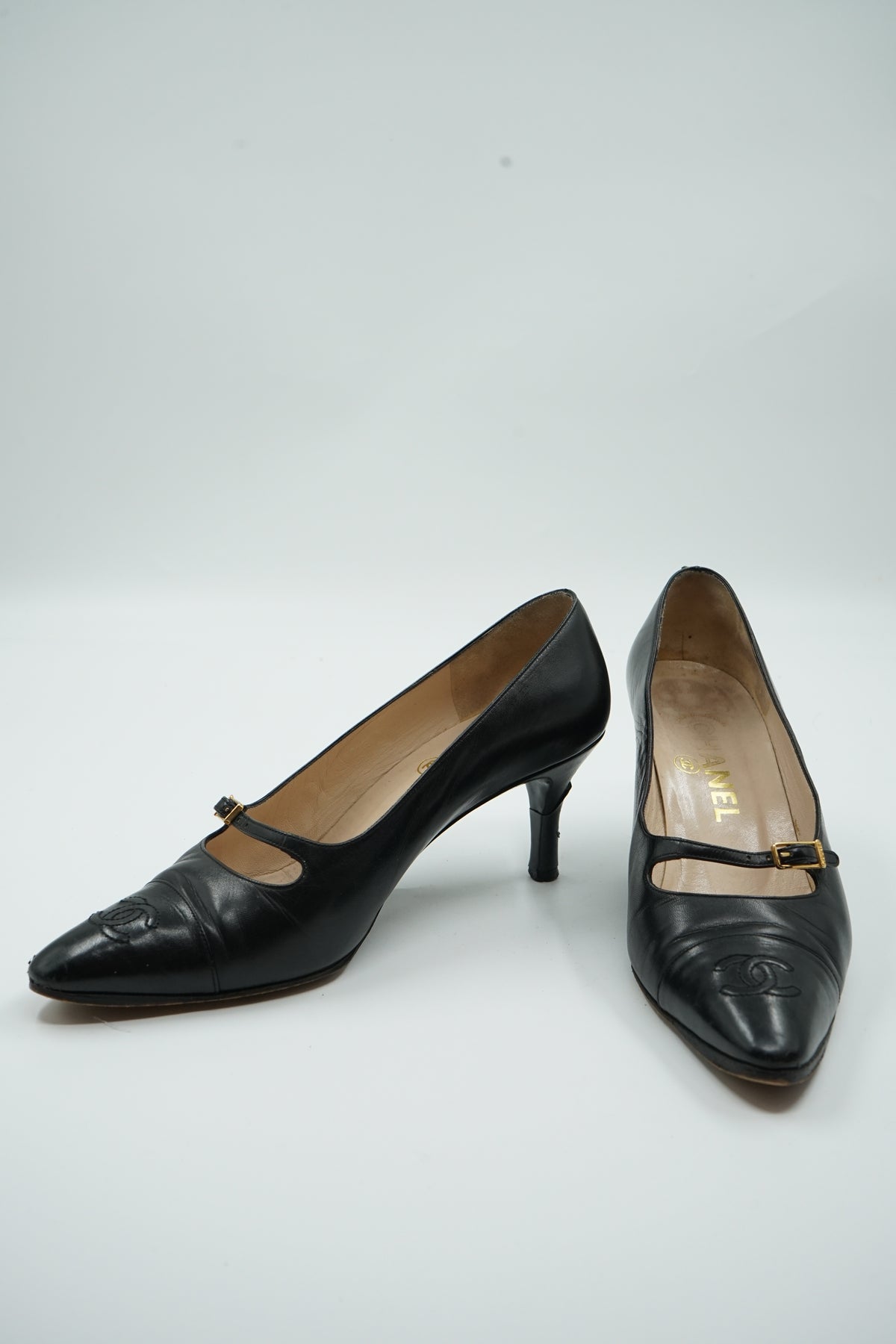 Chanel Mary Jane Logo Pumps