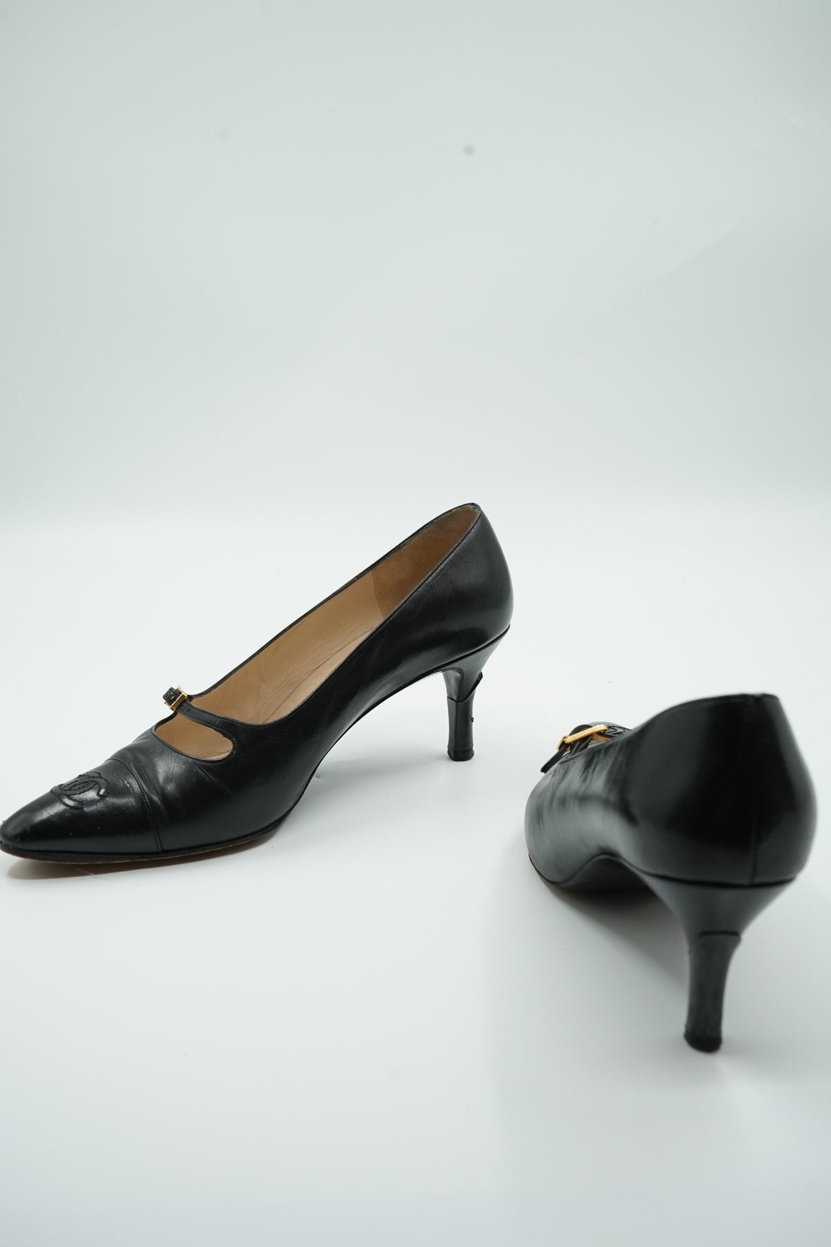 Chanel Mary Jane Logo Pumps