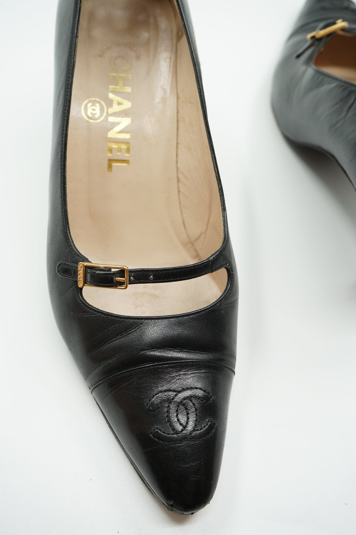 Chanel Mary Jane Logo Pumps
