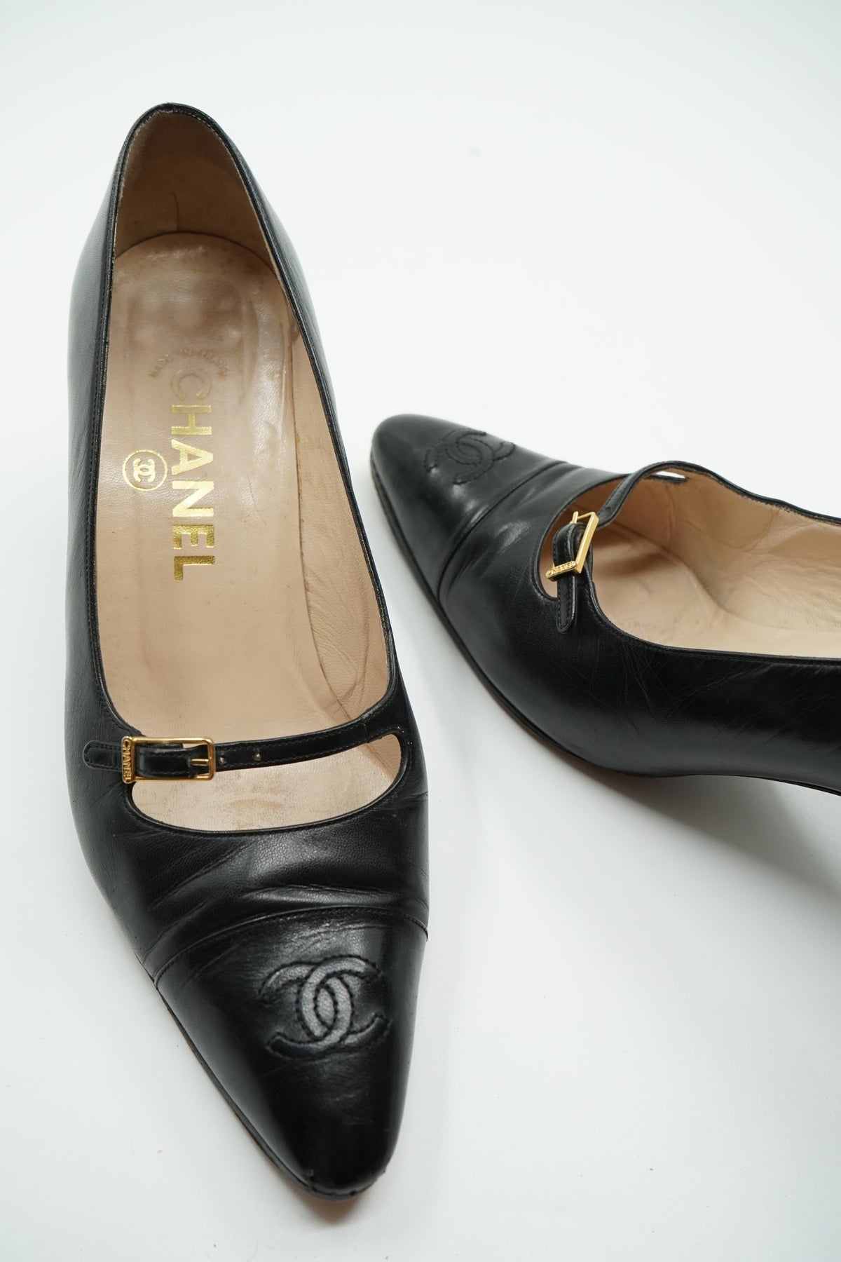 Chanel Mary Jane Logo Pumps