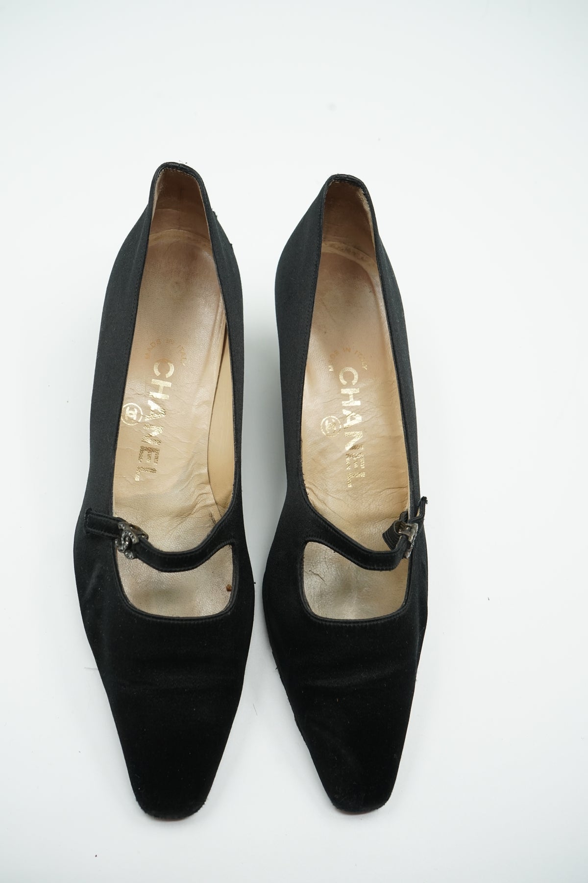 Chanel CC Satin Kitten Heels