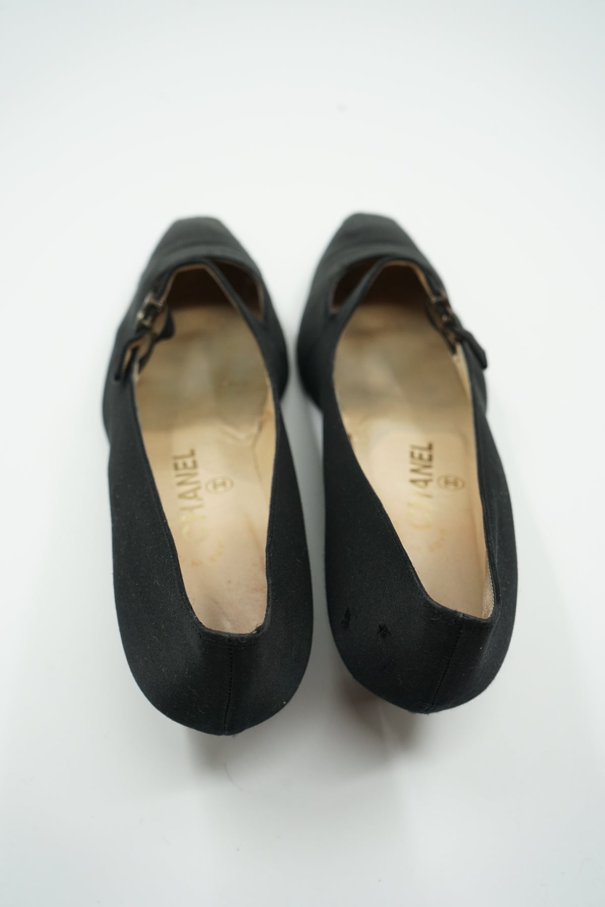 Chanel CC Satin Kitten Heels