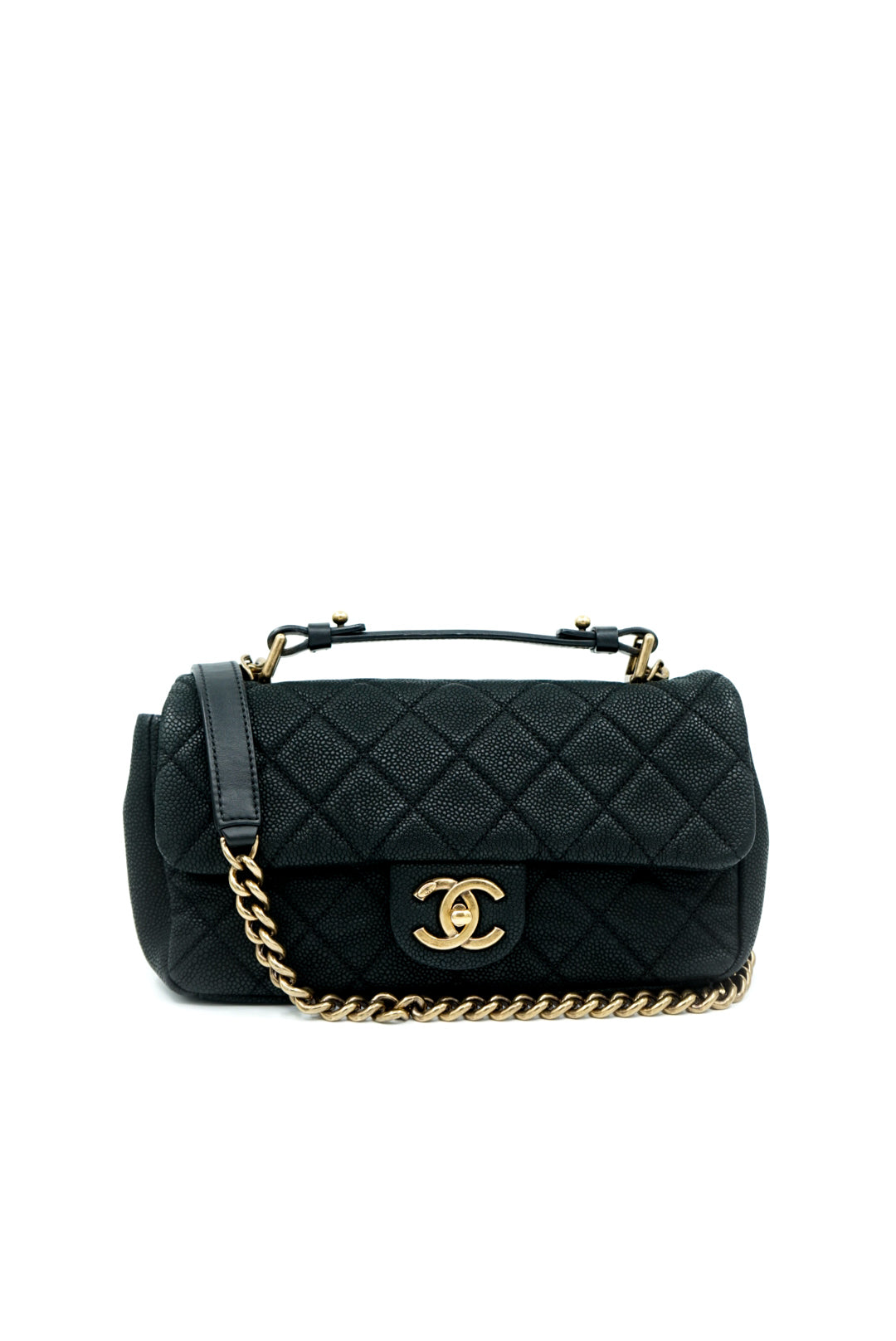 Chanel Top Handle Flap Bag in Caviar Leather