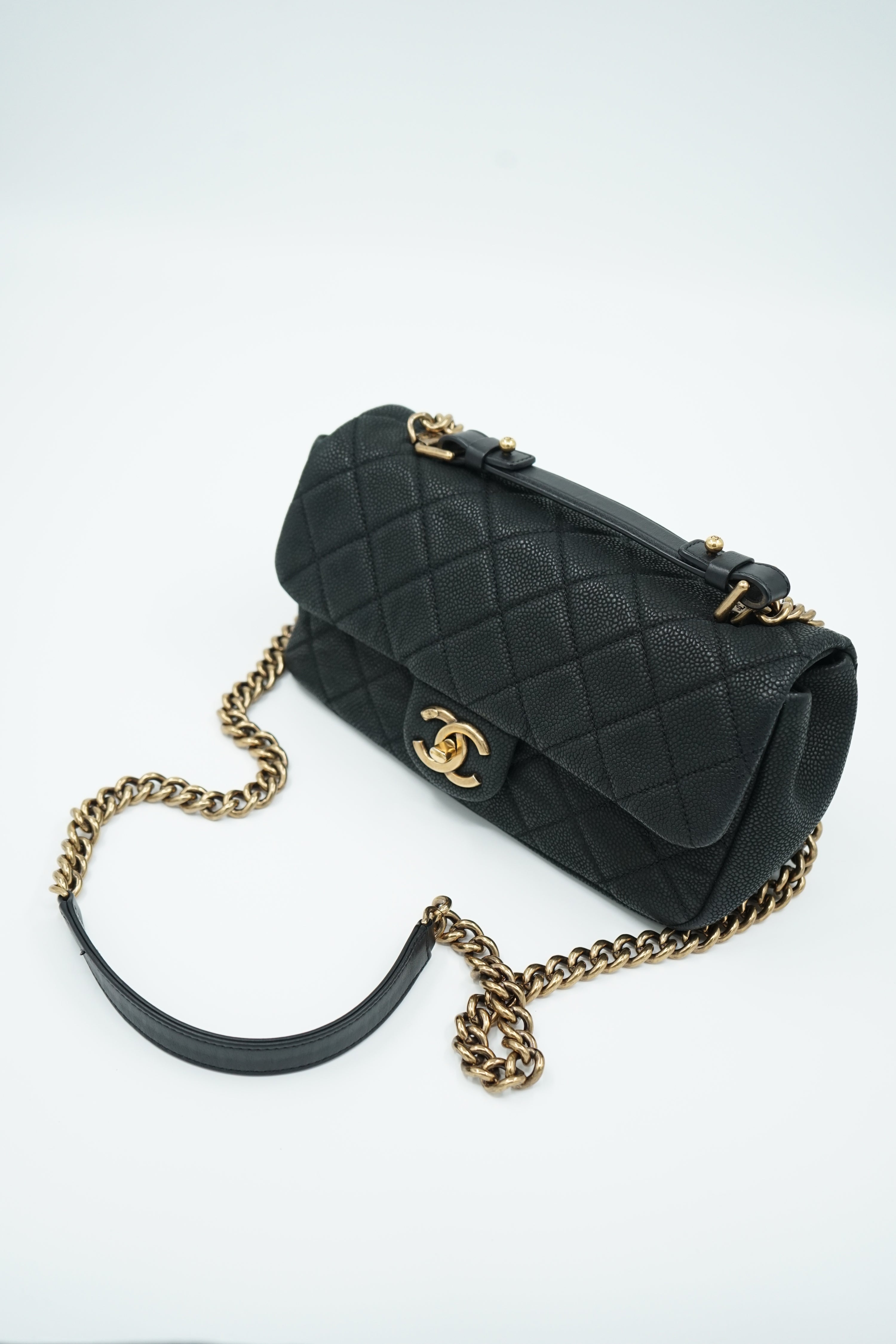 Chanel Top Handle Flap Bag in Caviar Leather