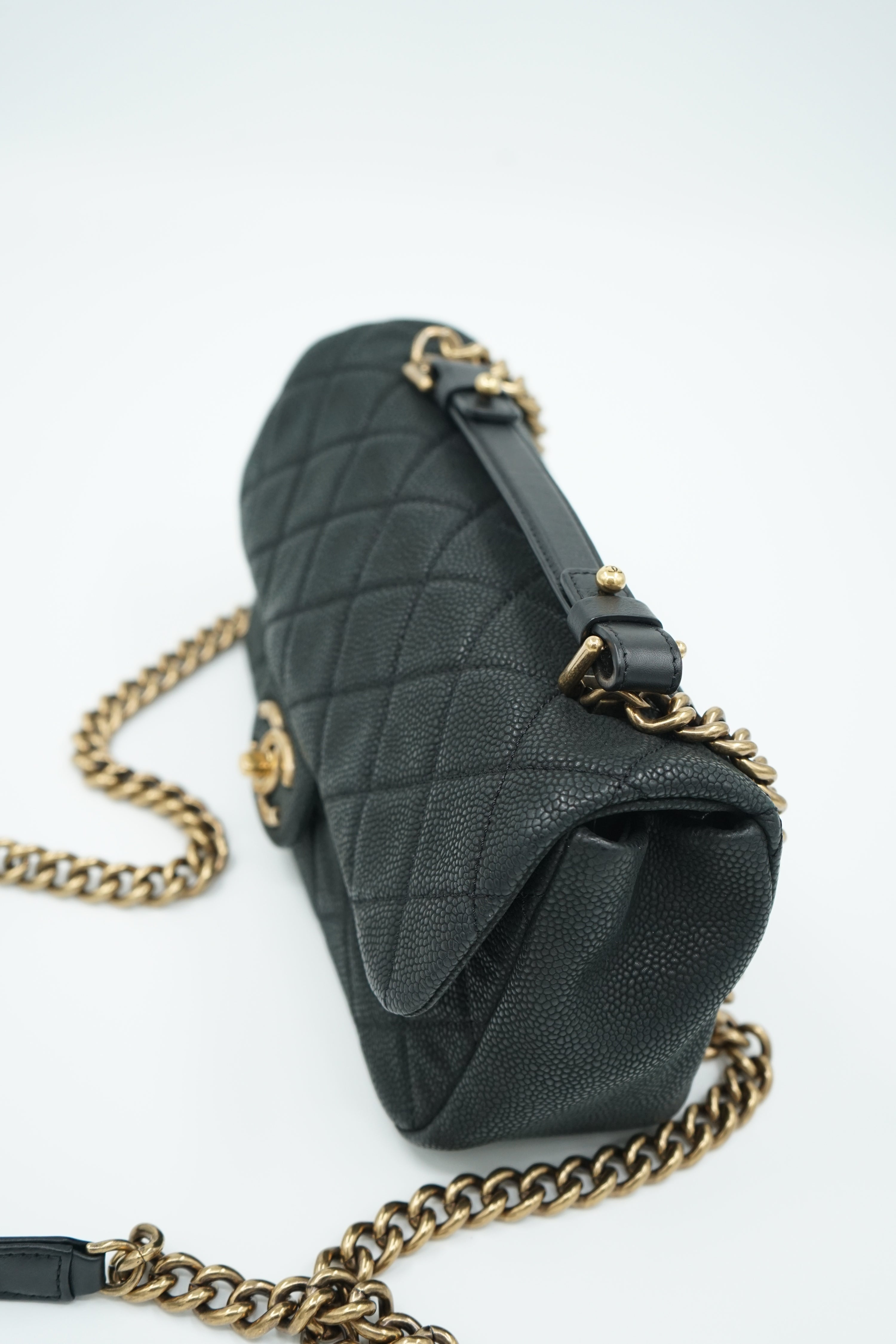 Chanel Top Handle Flap Bag in Caviar Leather