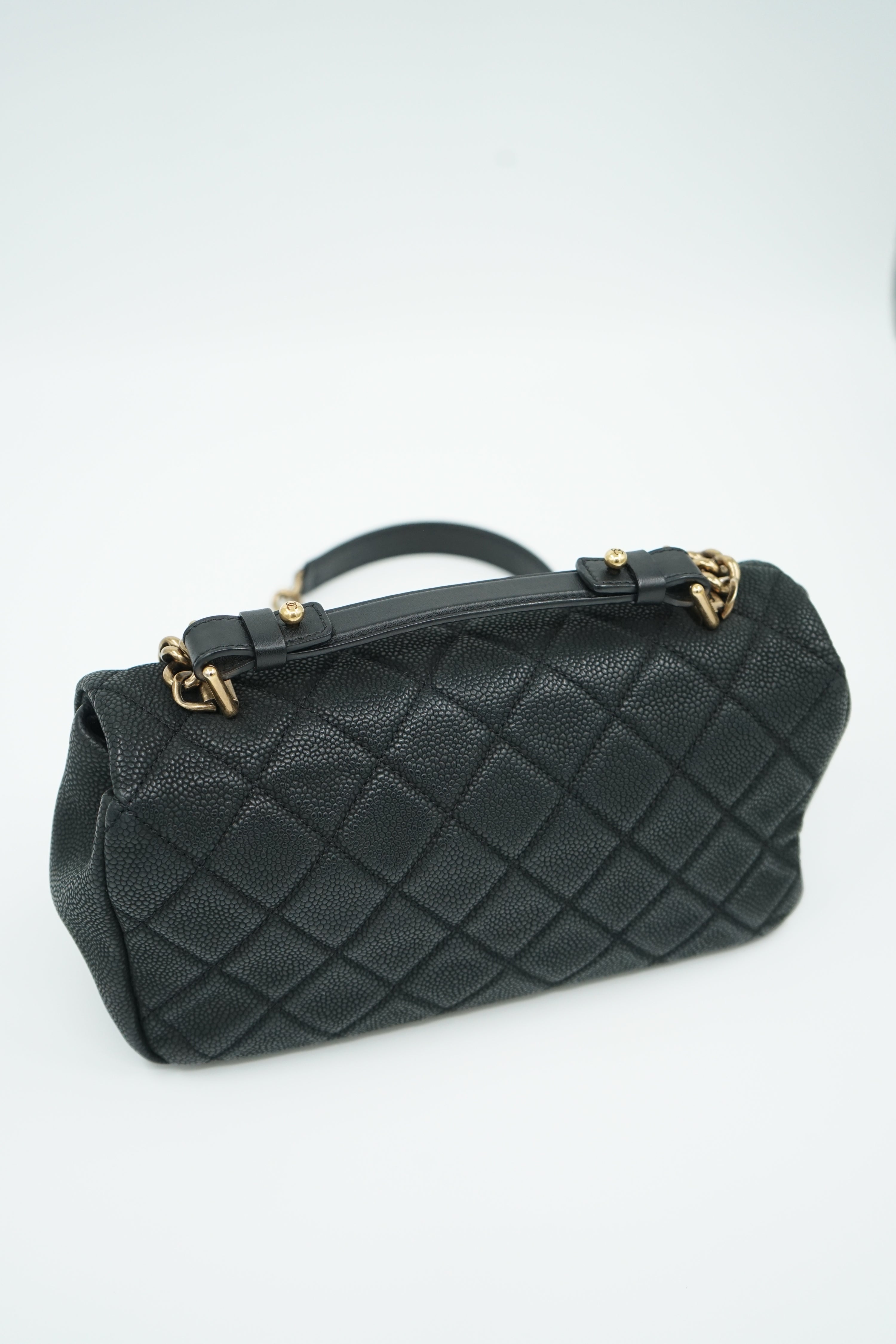 Chanel Top Handle Flap Bag in Caviar Leather