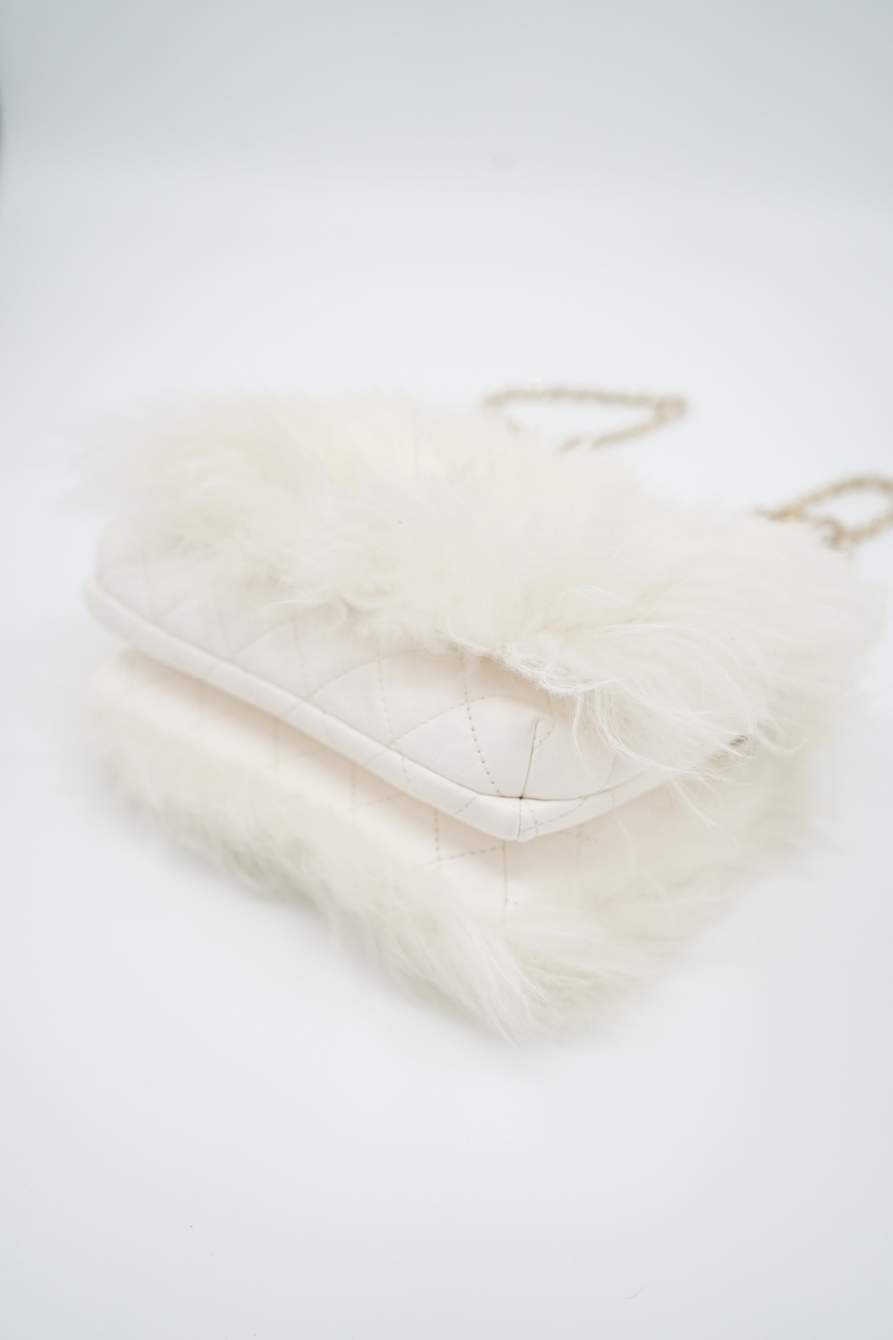 Chanel Runway Fur Flap Bag With Top Handle