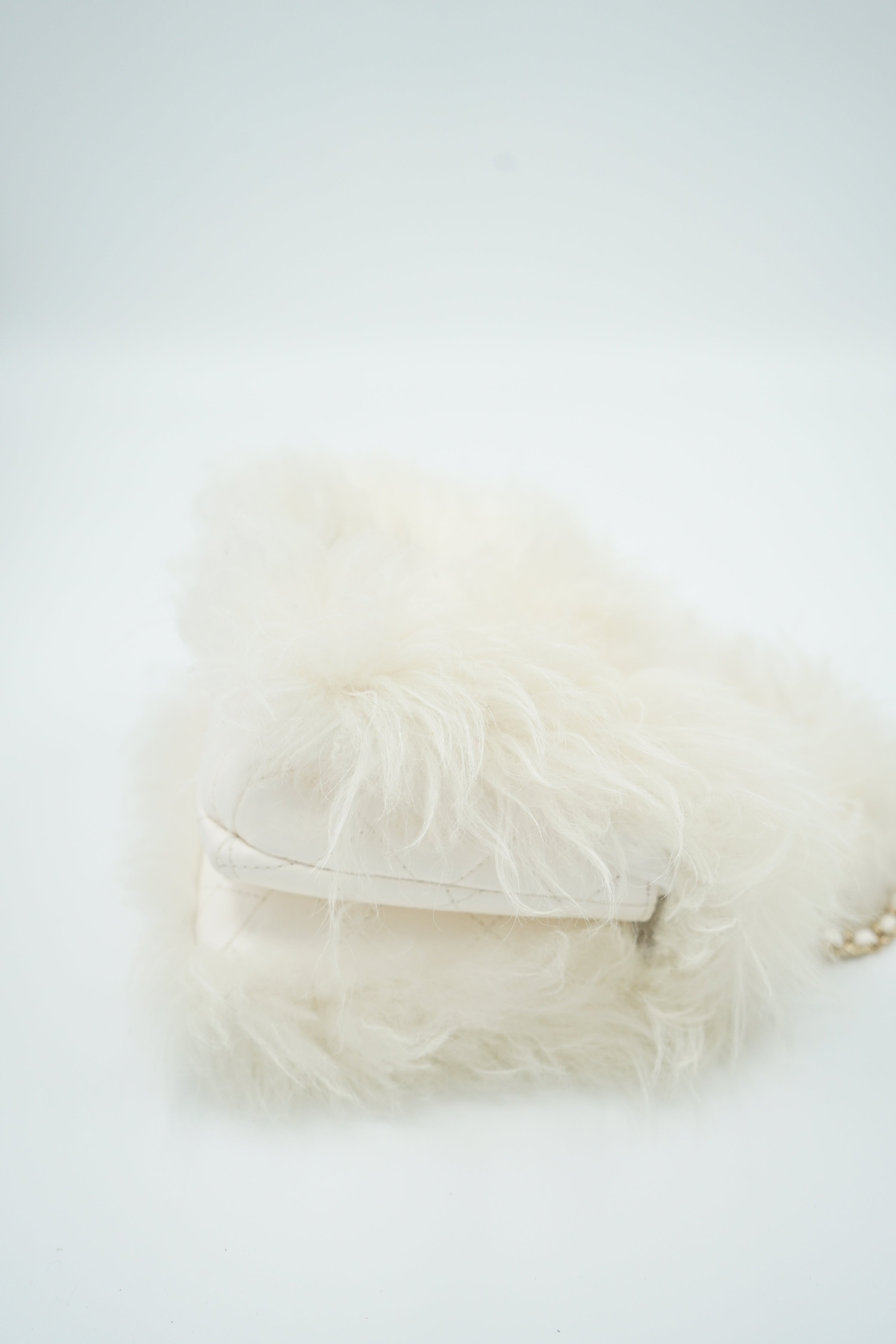 Chanel Runway Fur Flap Bag With Top Handle