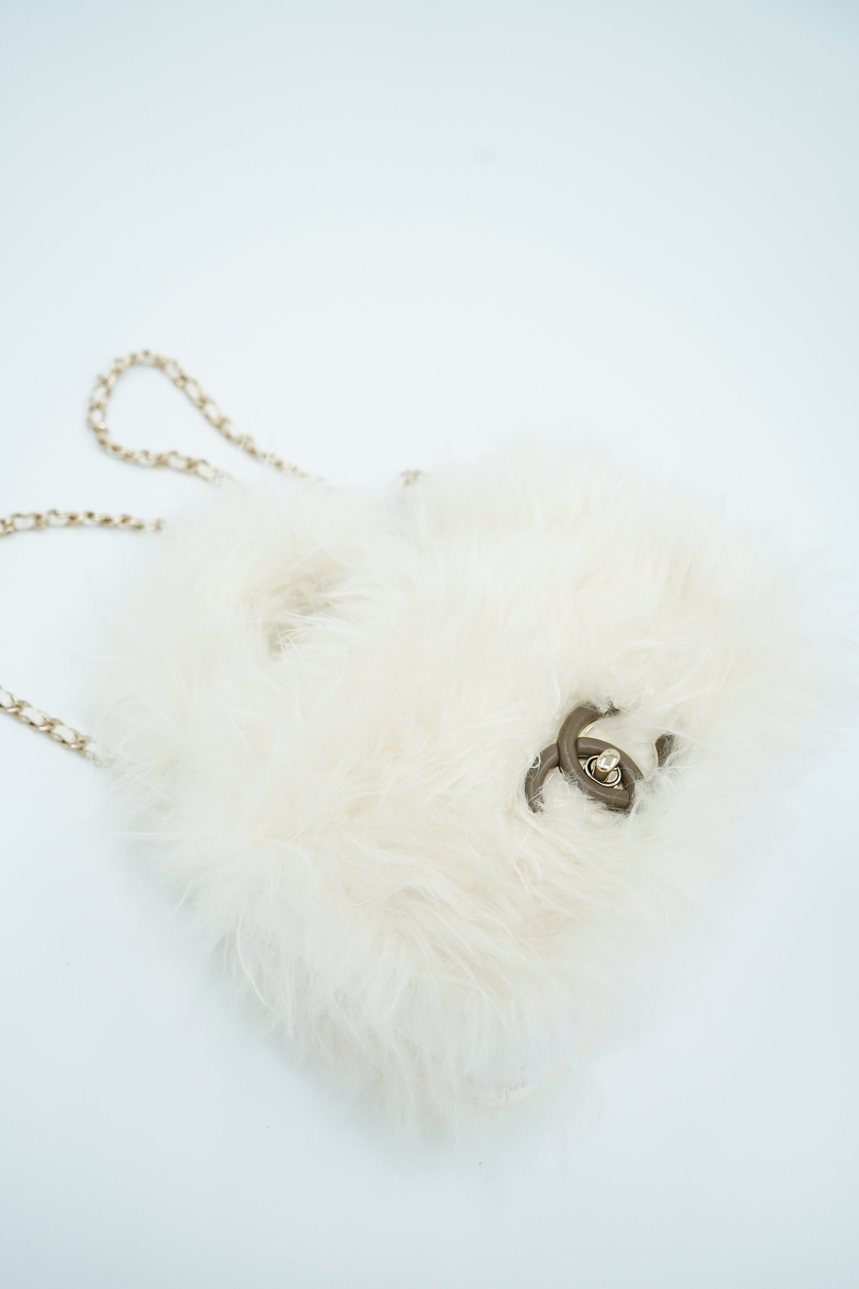 Chanel Runway Fur Flap Bag With Top Handle