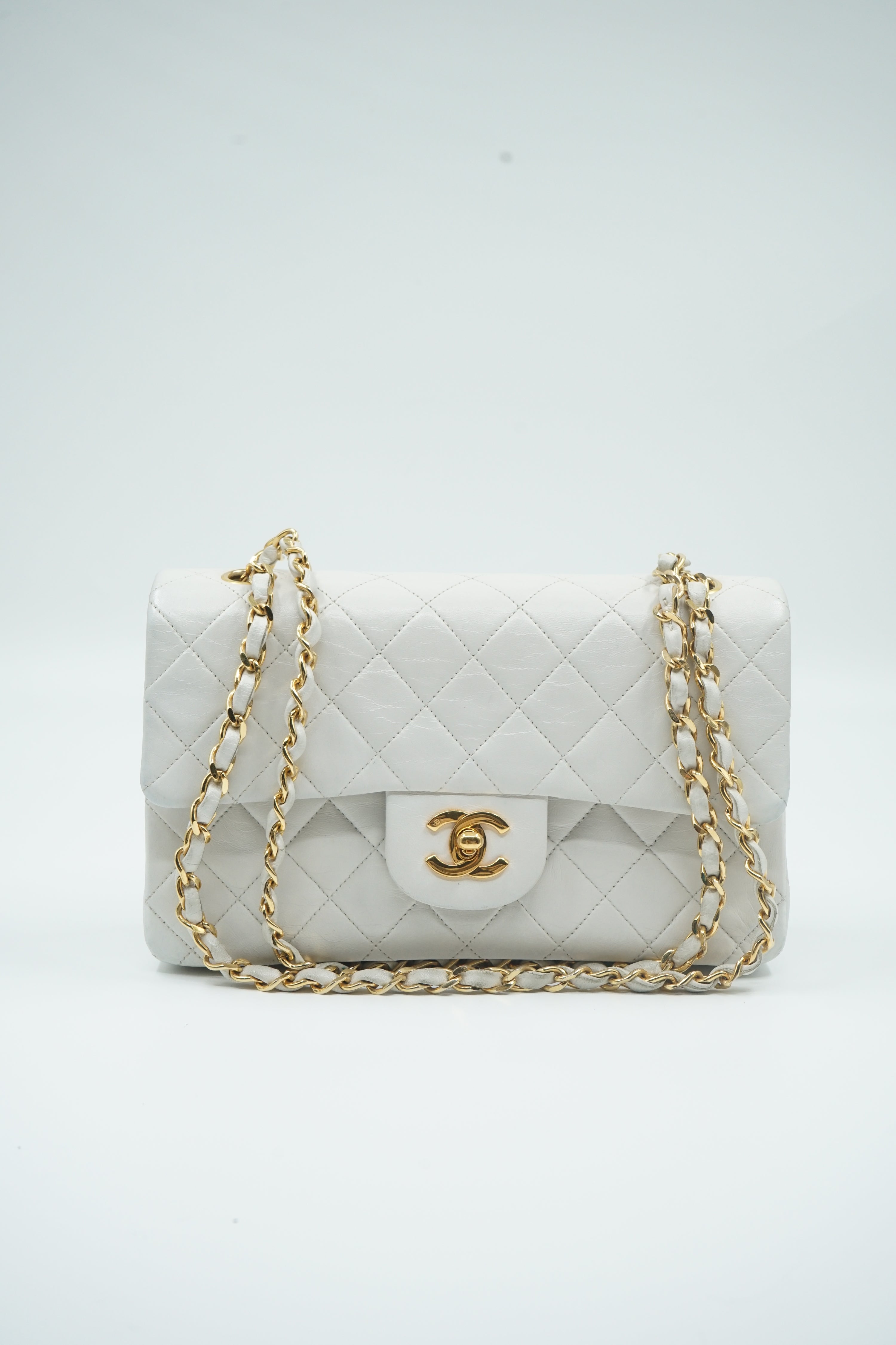 Chanel White Double Flap Bag Small