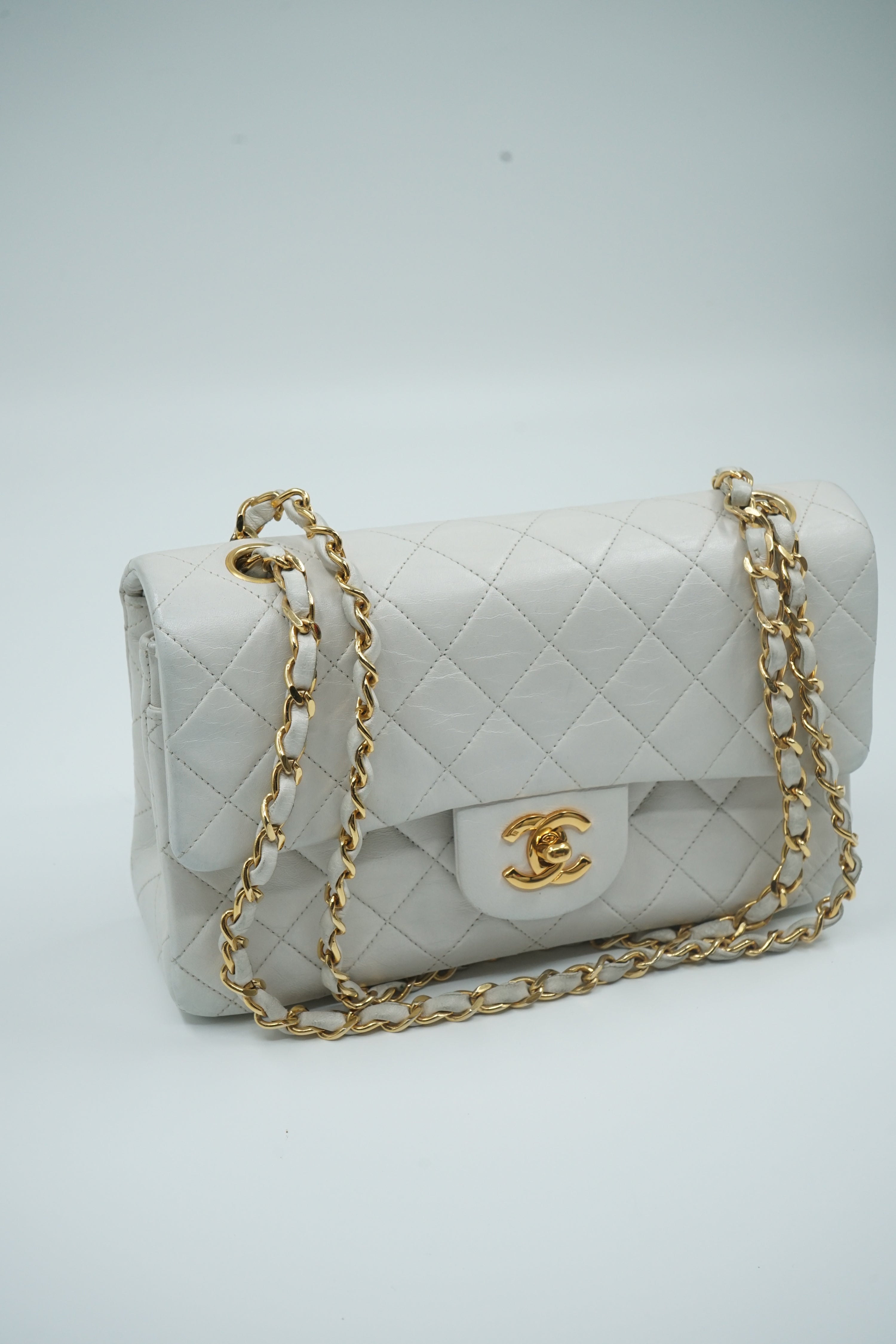 Chanel White Double Flap Bag Small