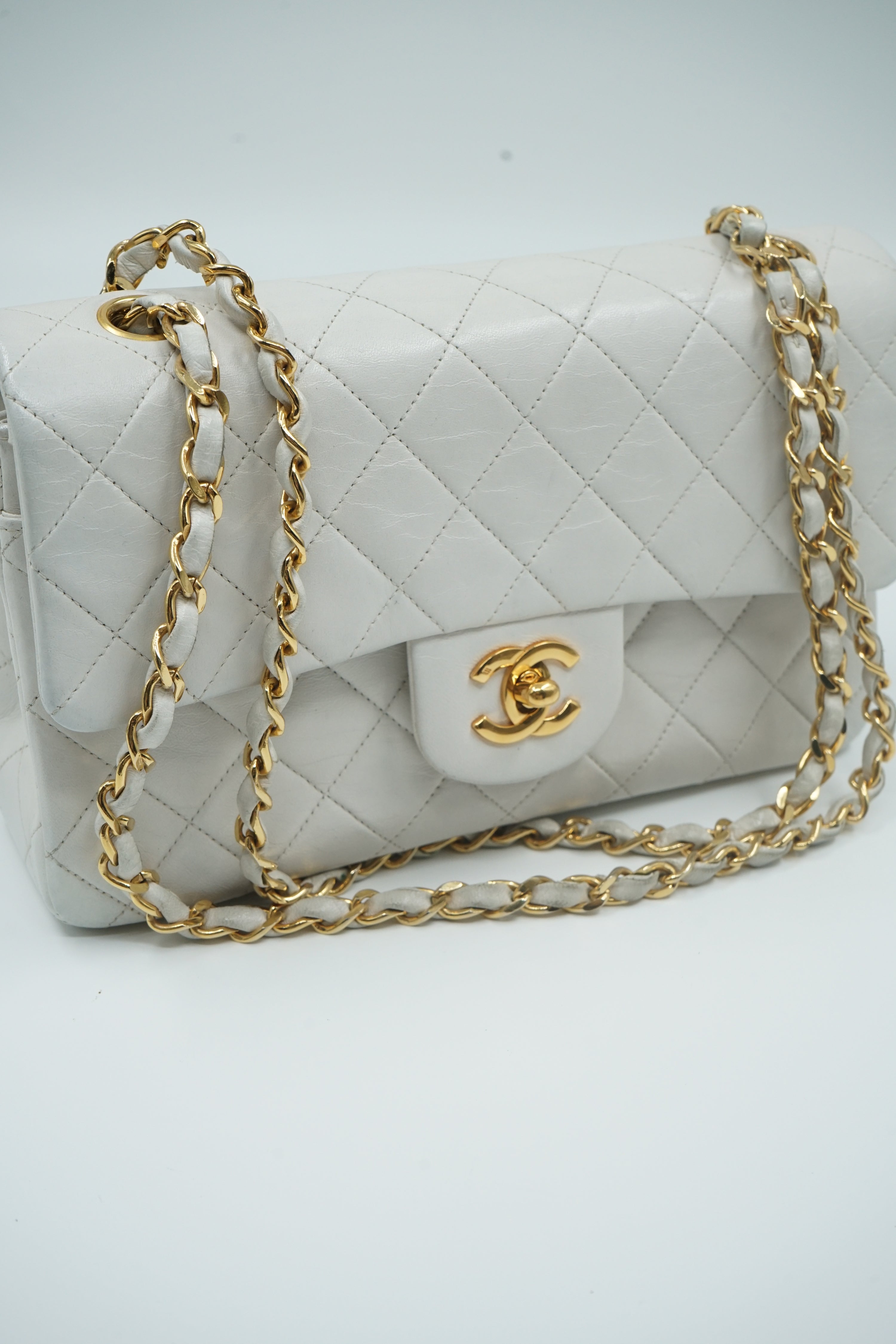 Chanel White Double Flap Bag Small