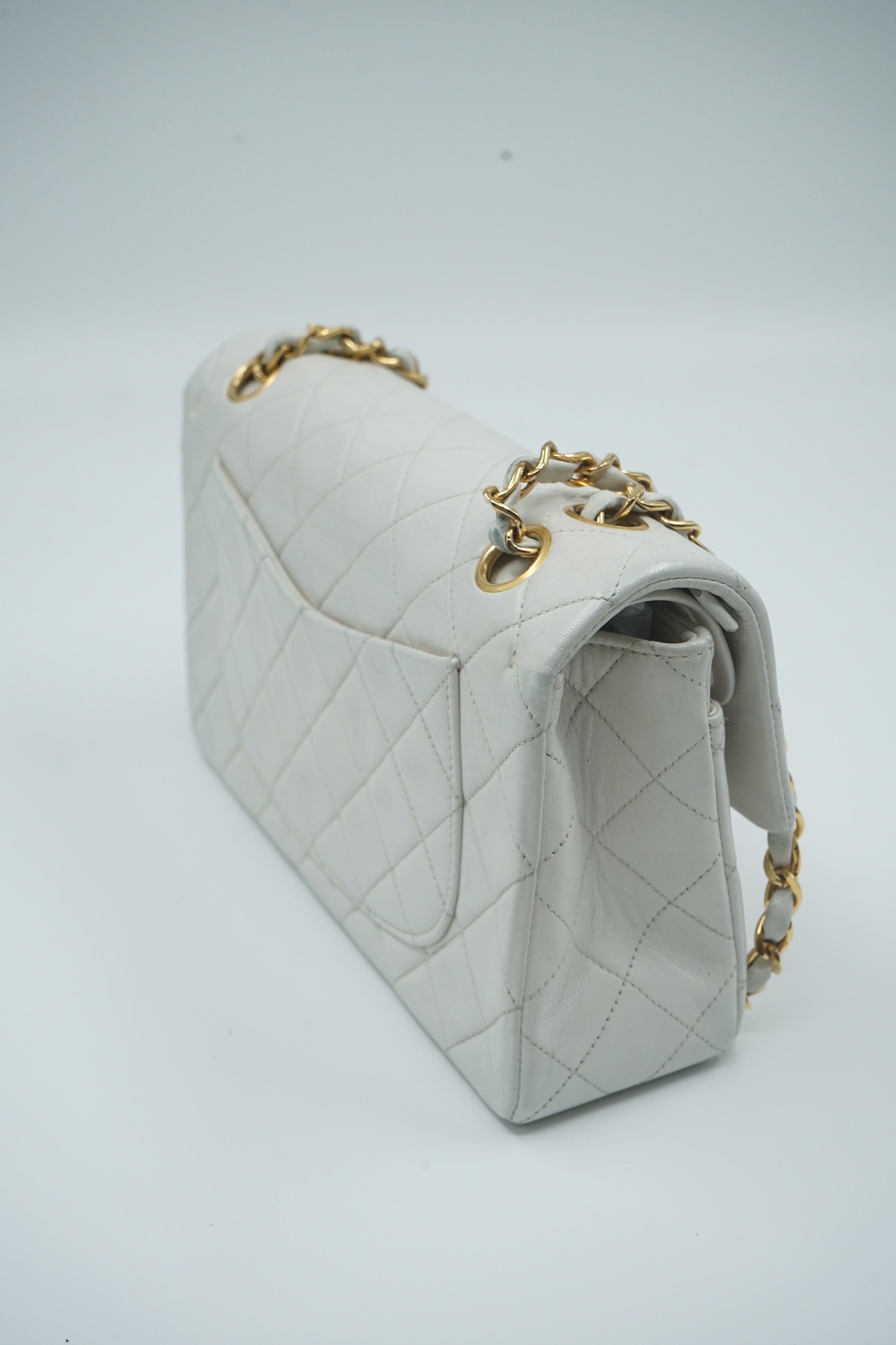 Chanel White Double Flap Bag Small