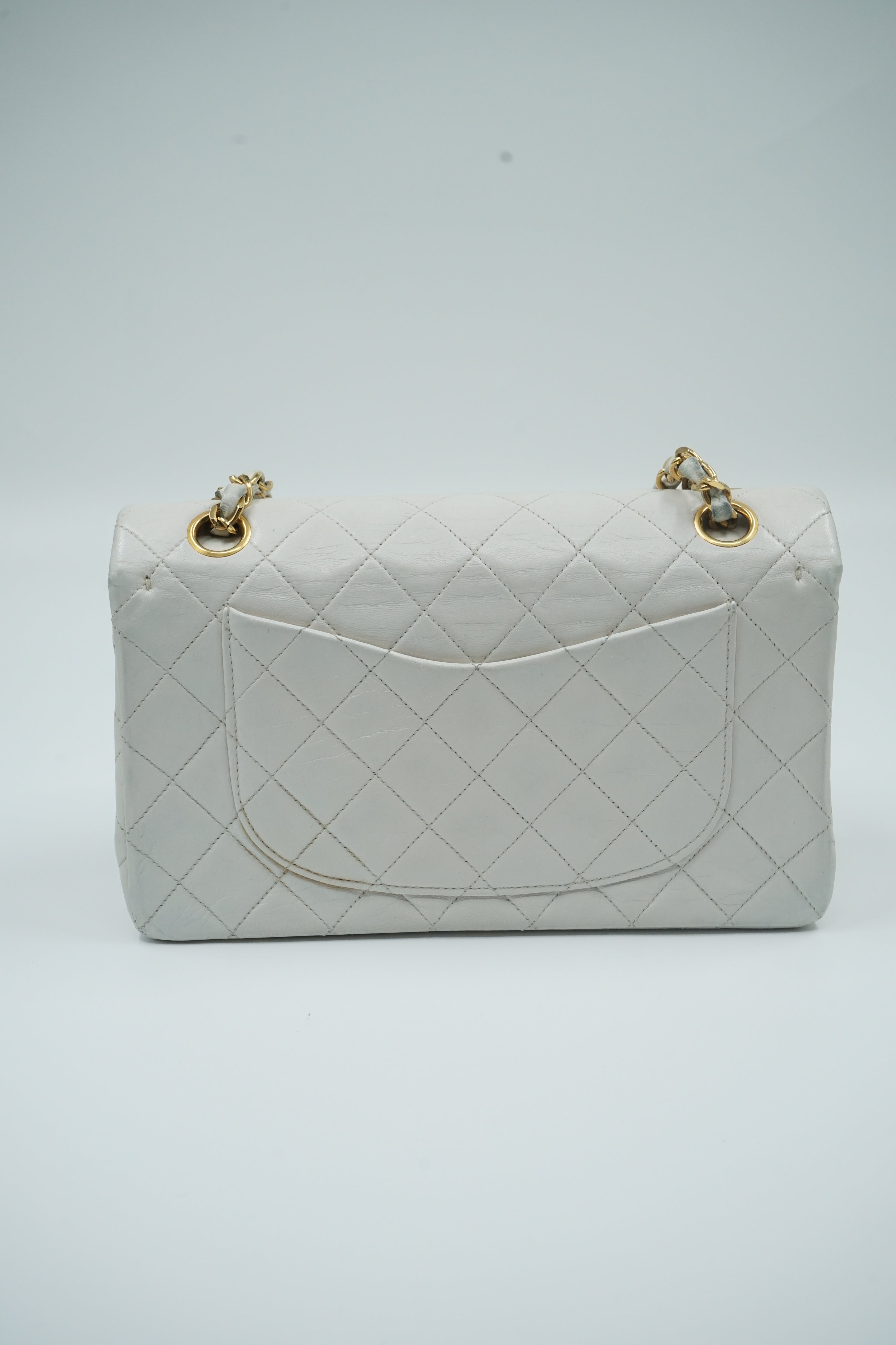 Chanel White Double Flap Bag Small