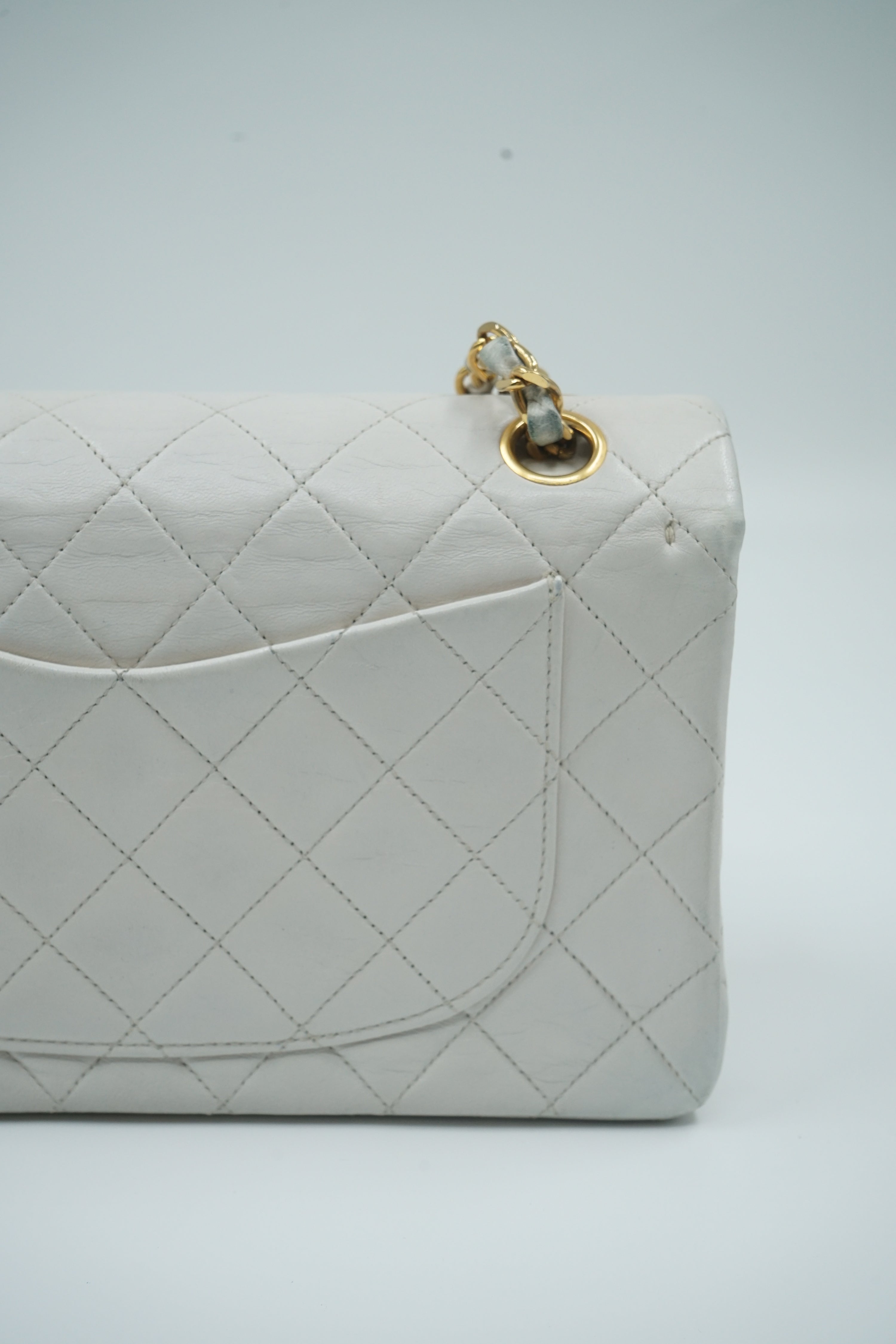 Chanel White Double Flap Bag Small
