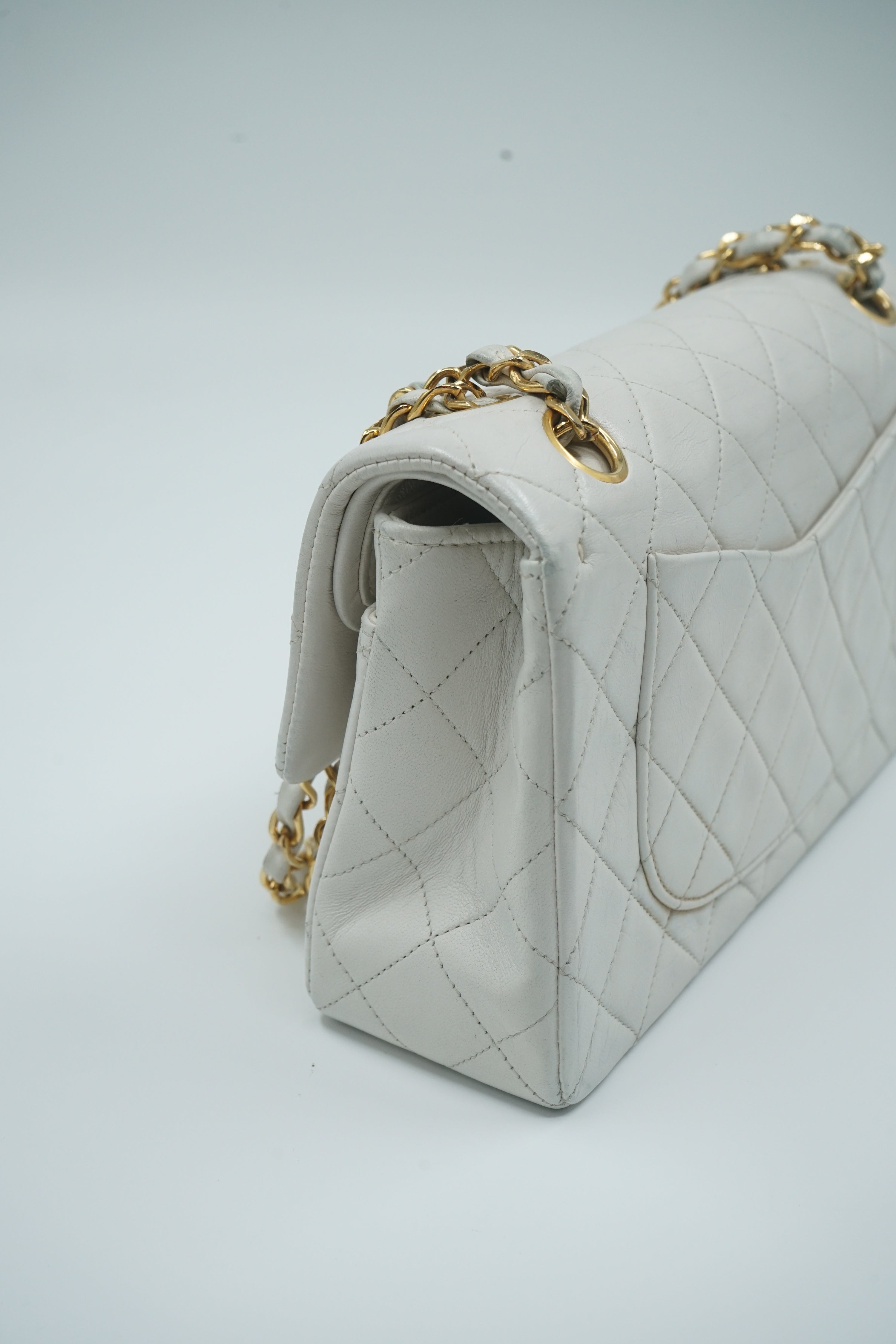 Chanel White Double Flap Bag Small