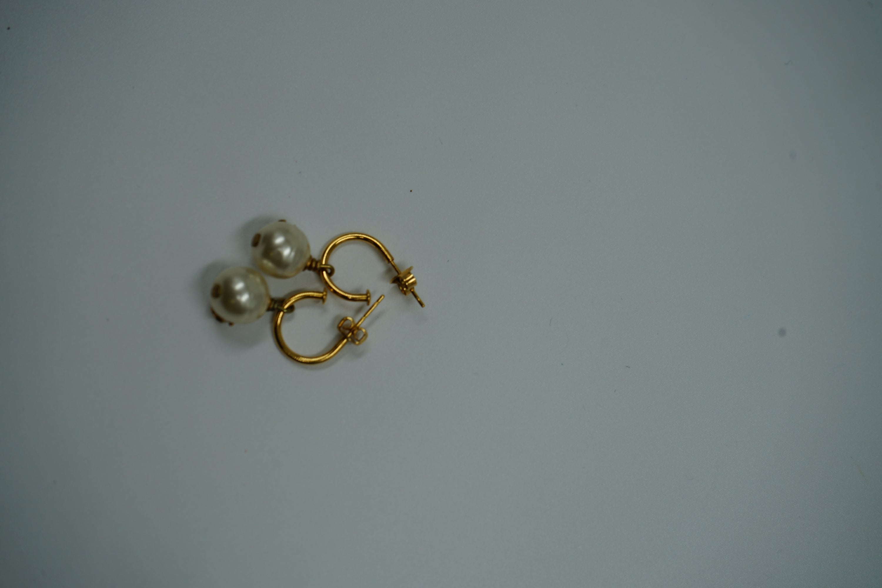 Chanel Logo Pearl Drop Earring