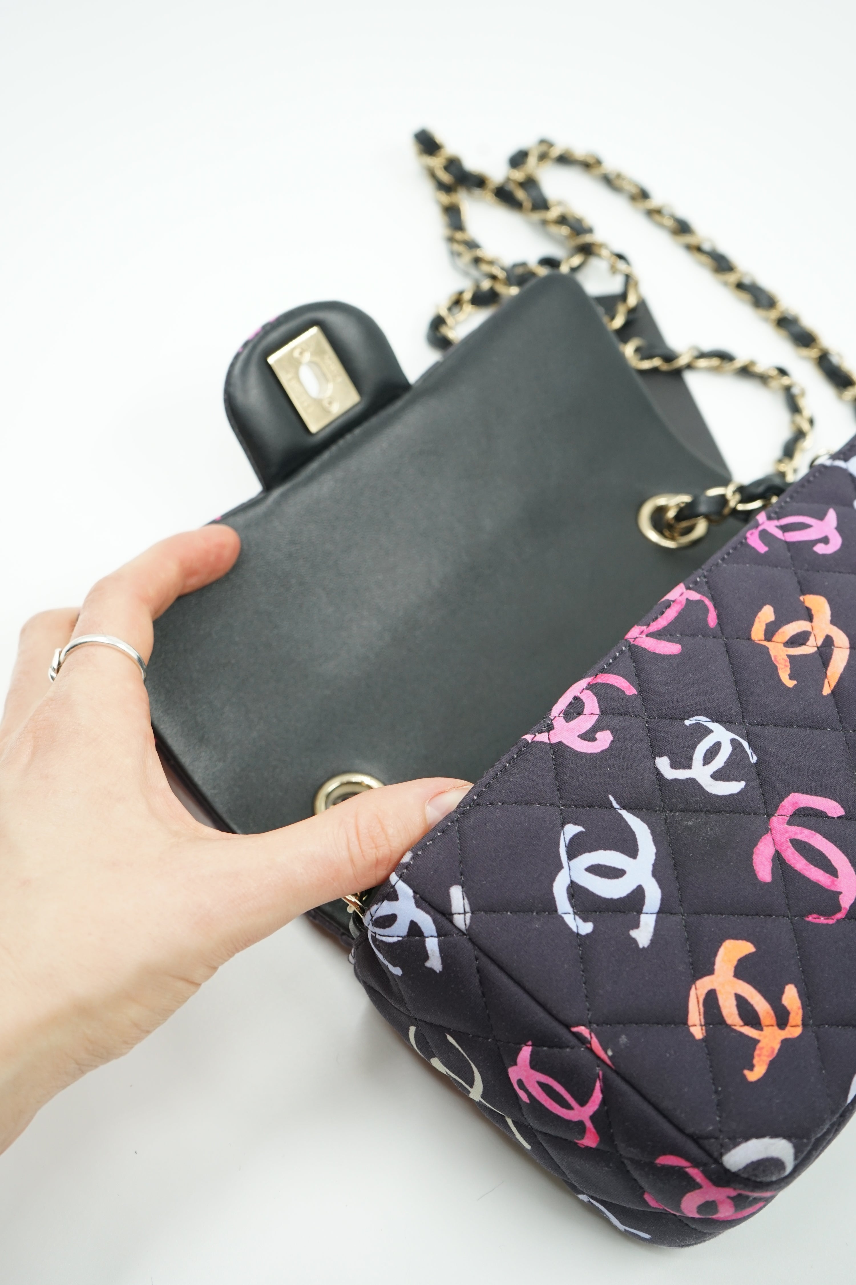 Chanel Logo Cotton Mini Rectangular Bag