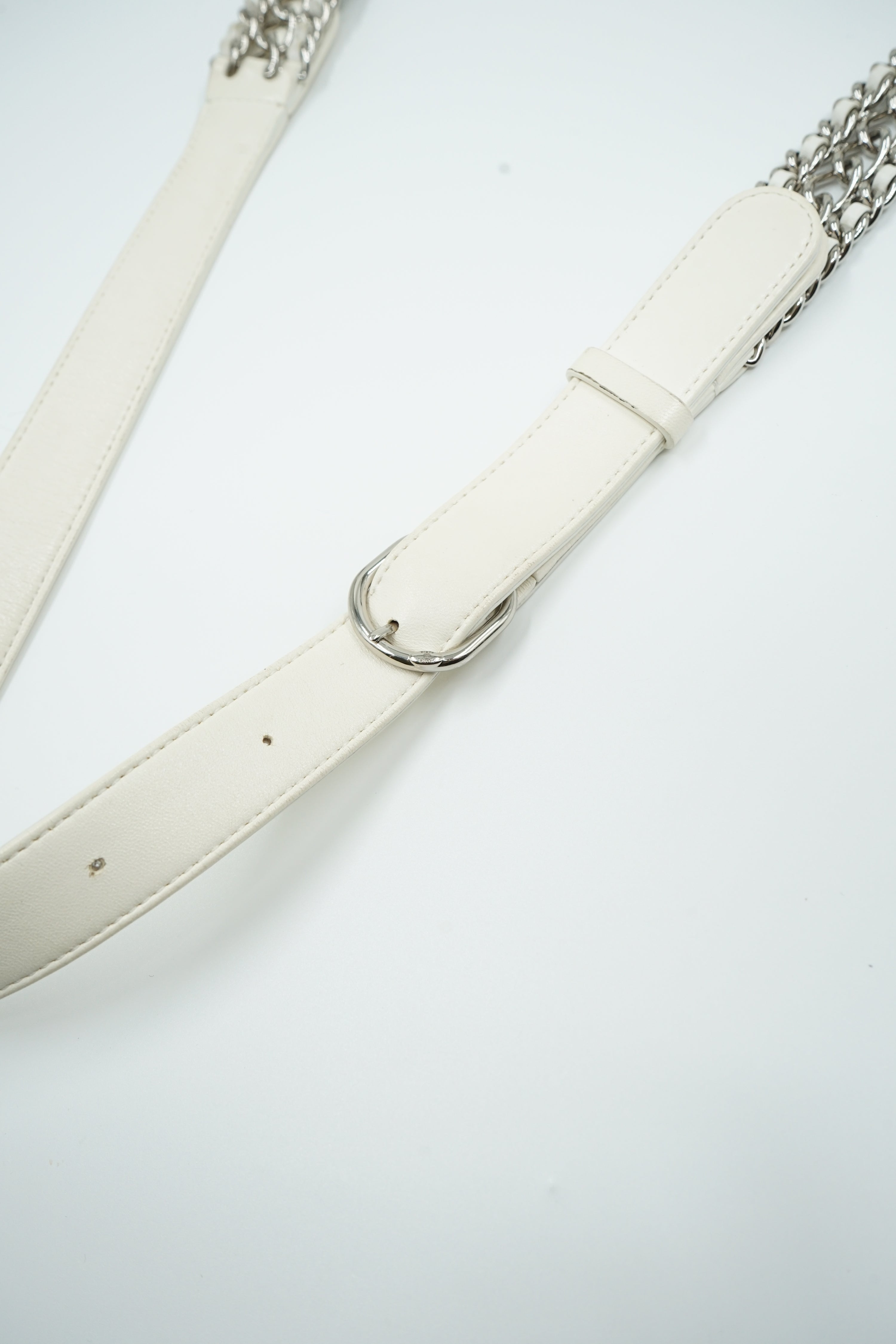 Chanel Chain Rows Hobo Bag White