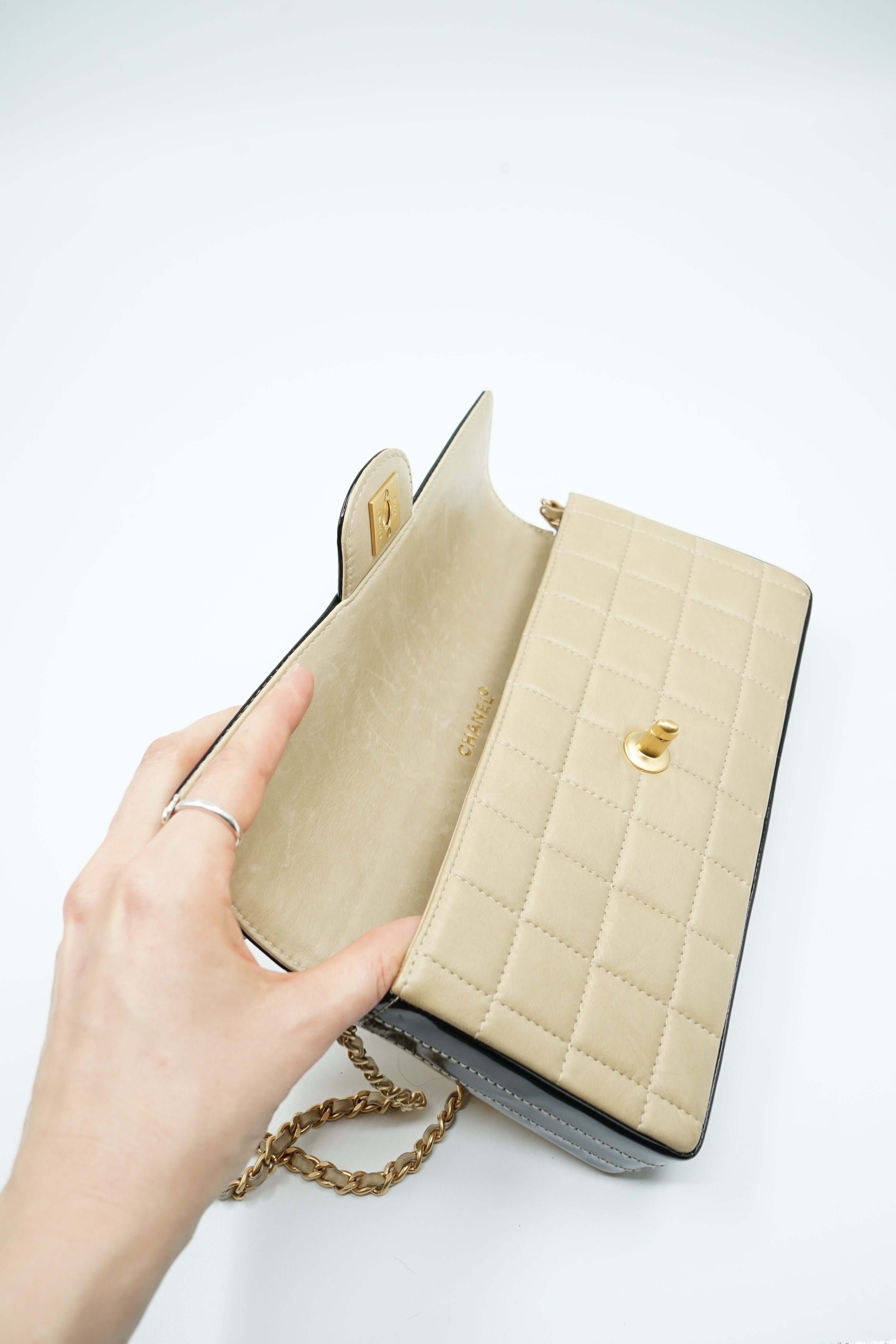 Chanel East West Beige and Black