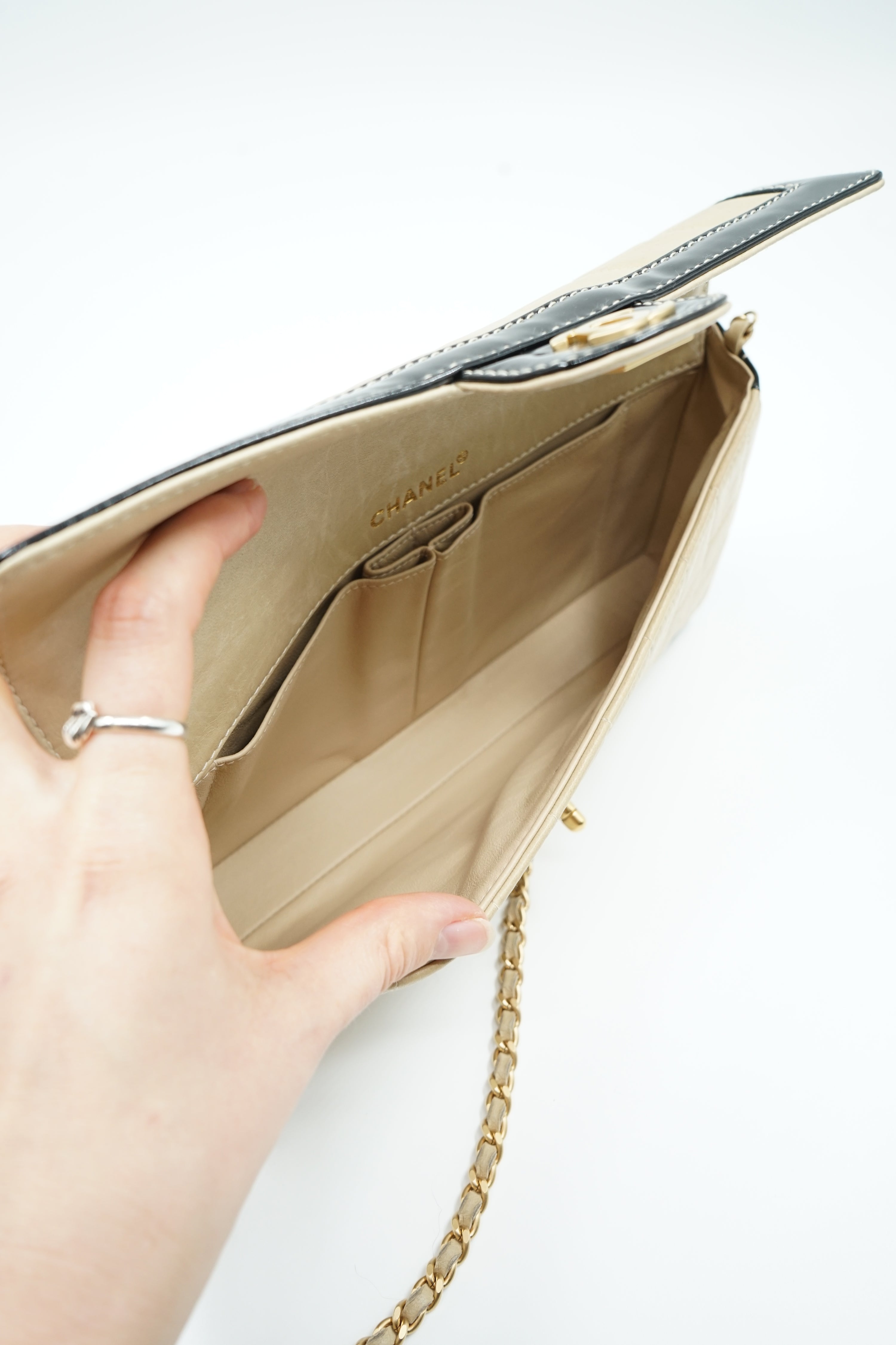 Chanel East West Beige and Black