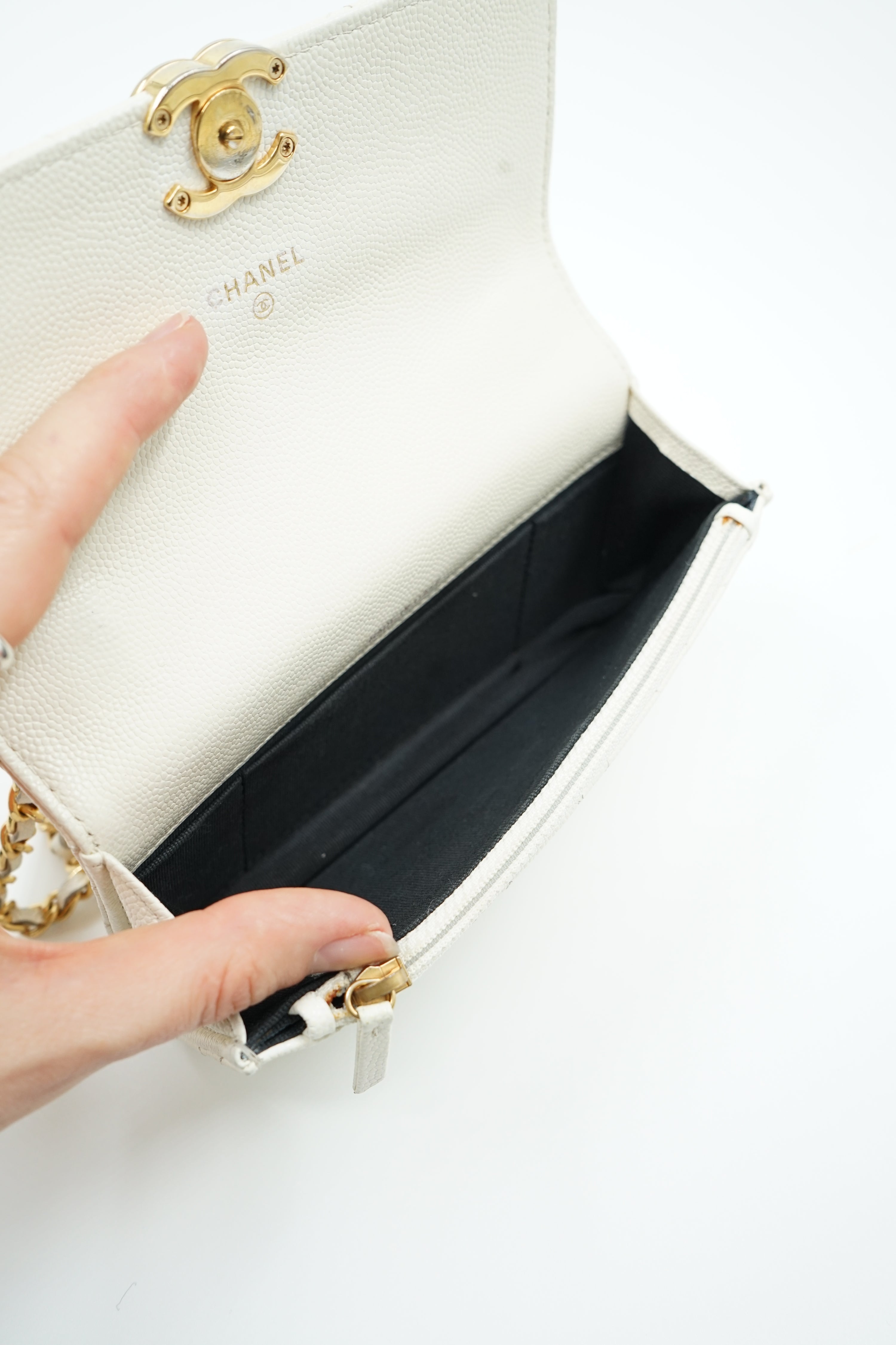 Chanel Coco First Wallet On Chain White