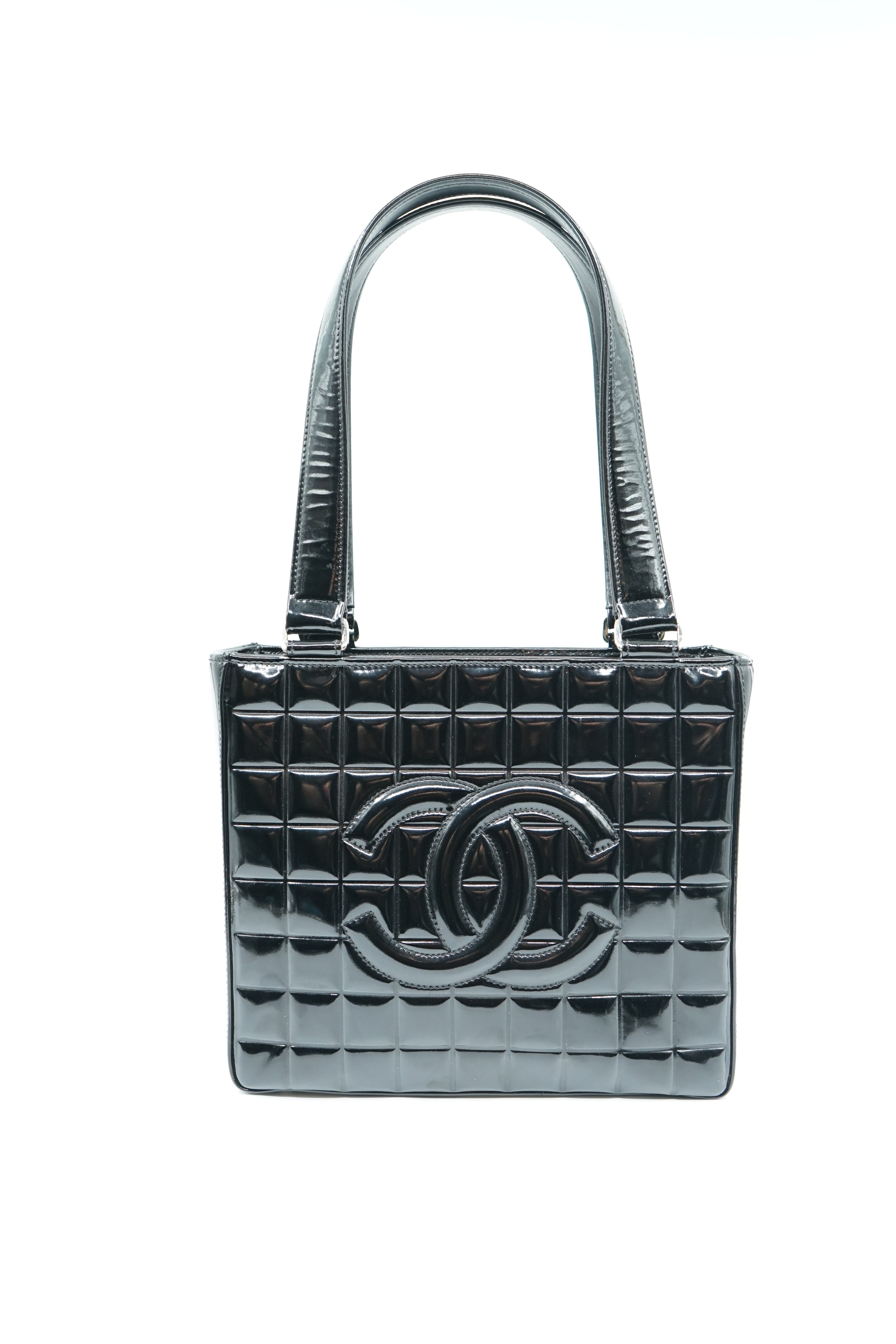 Chanel Chocolate Bar Patent Tote Bag Black