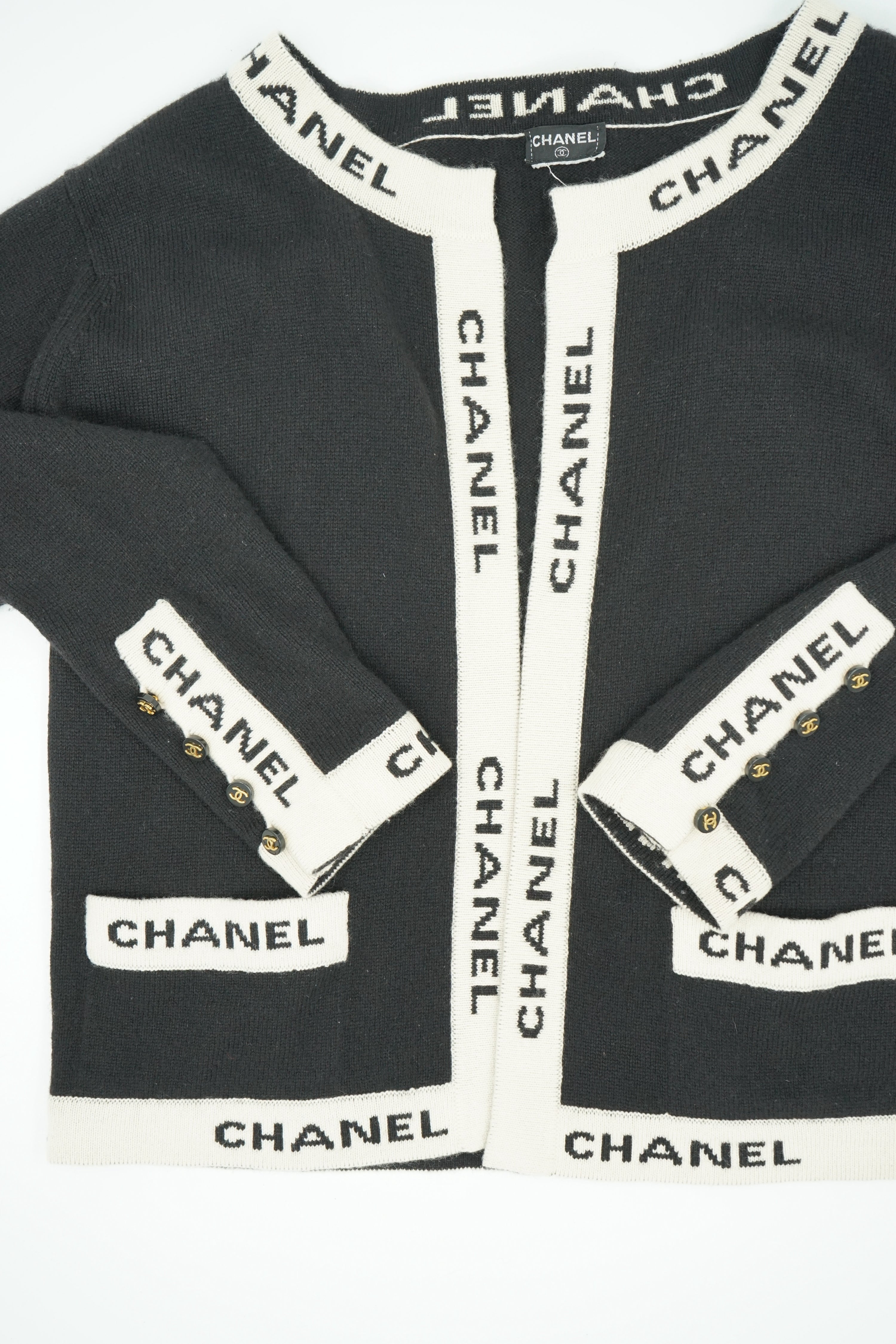 Chanel Logo Knit Cardigan