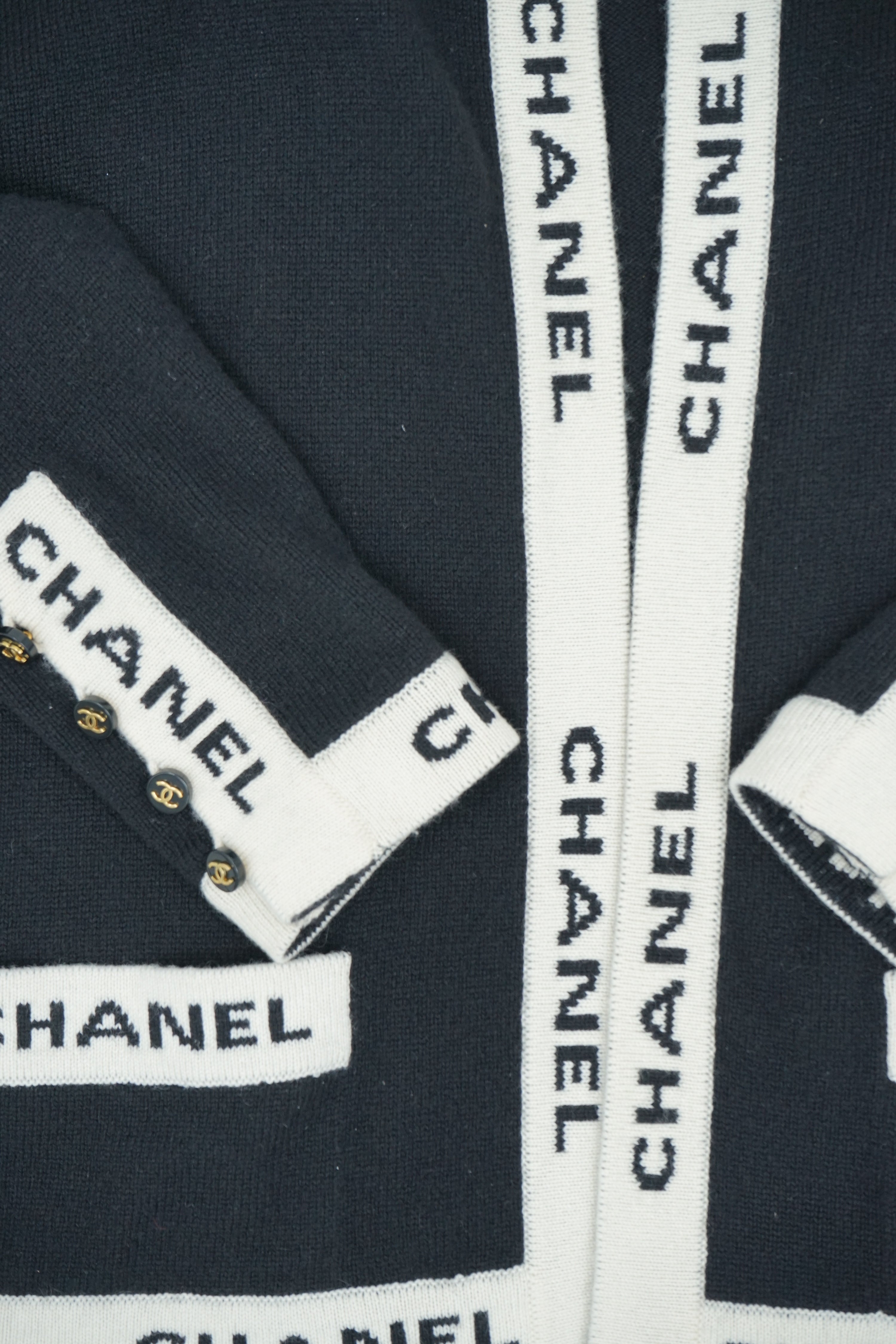 Chanel Logo Knit Cardigan