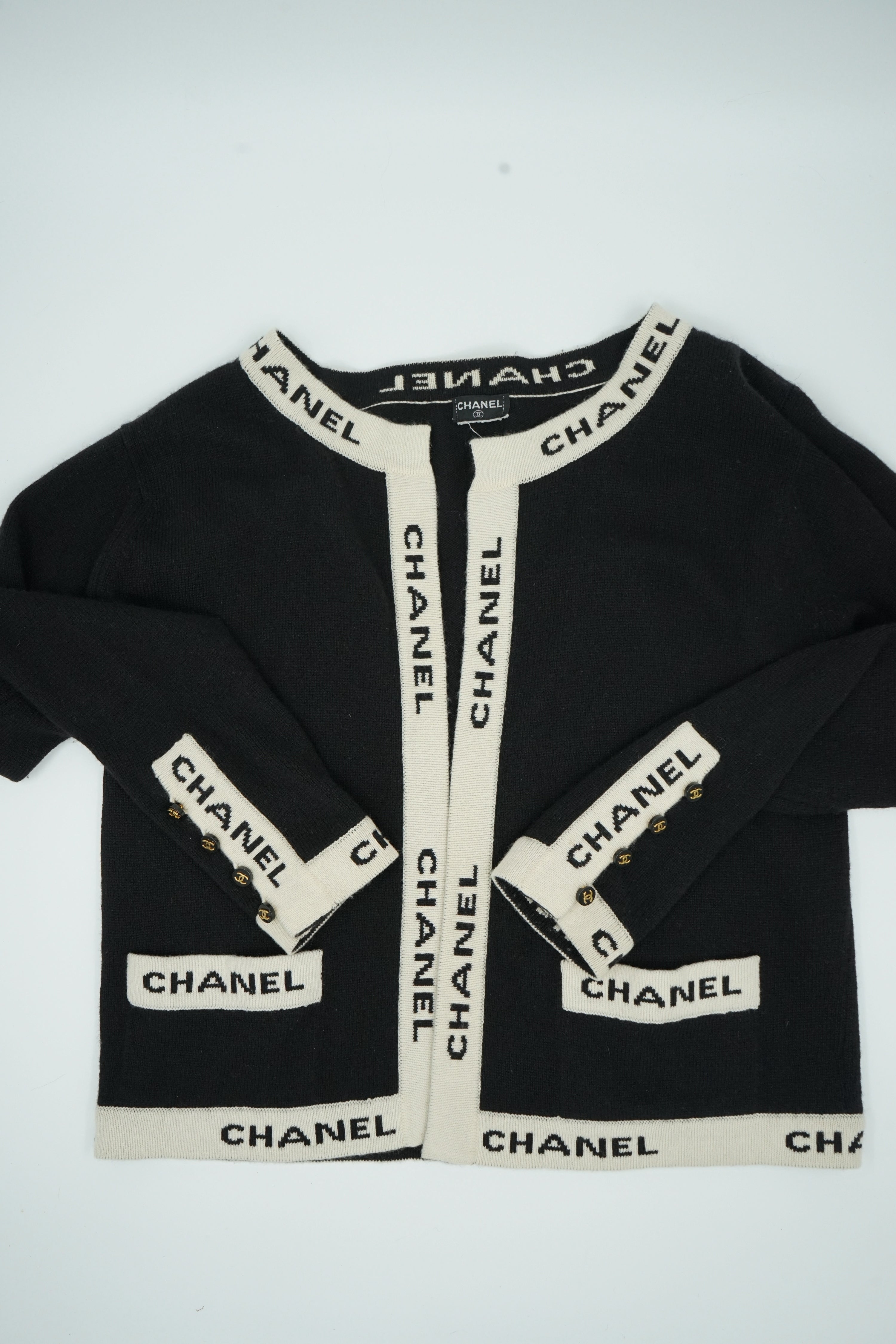 Chanel Logo Knit Cardigan