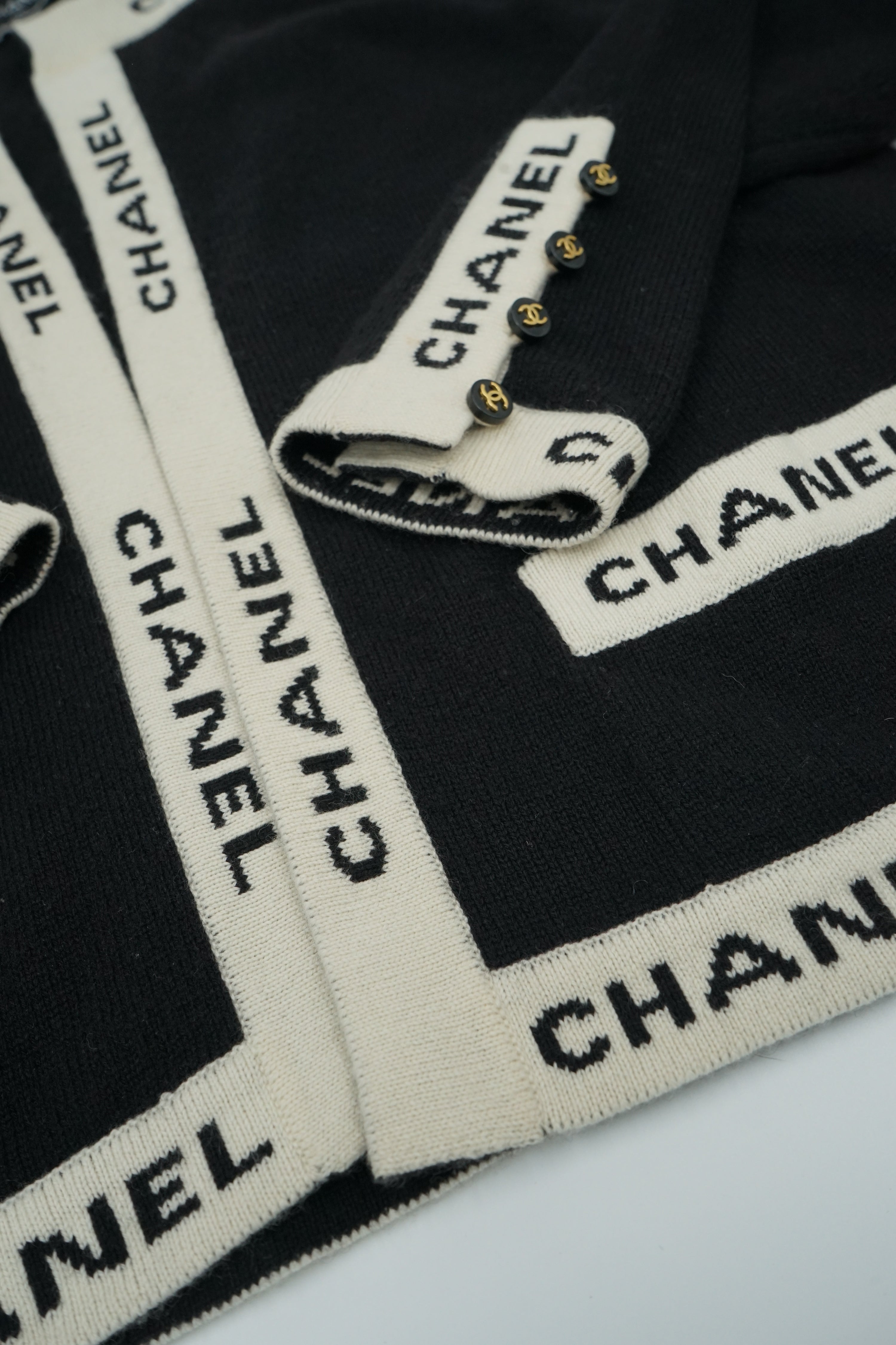 Chanel Logo Knit Cardigan