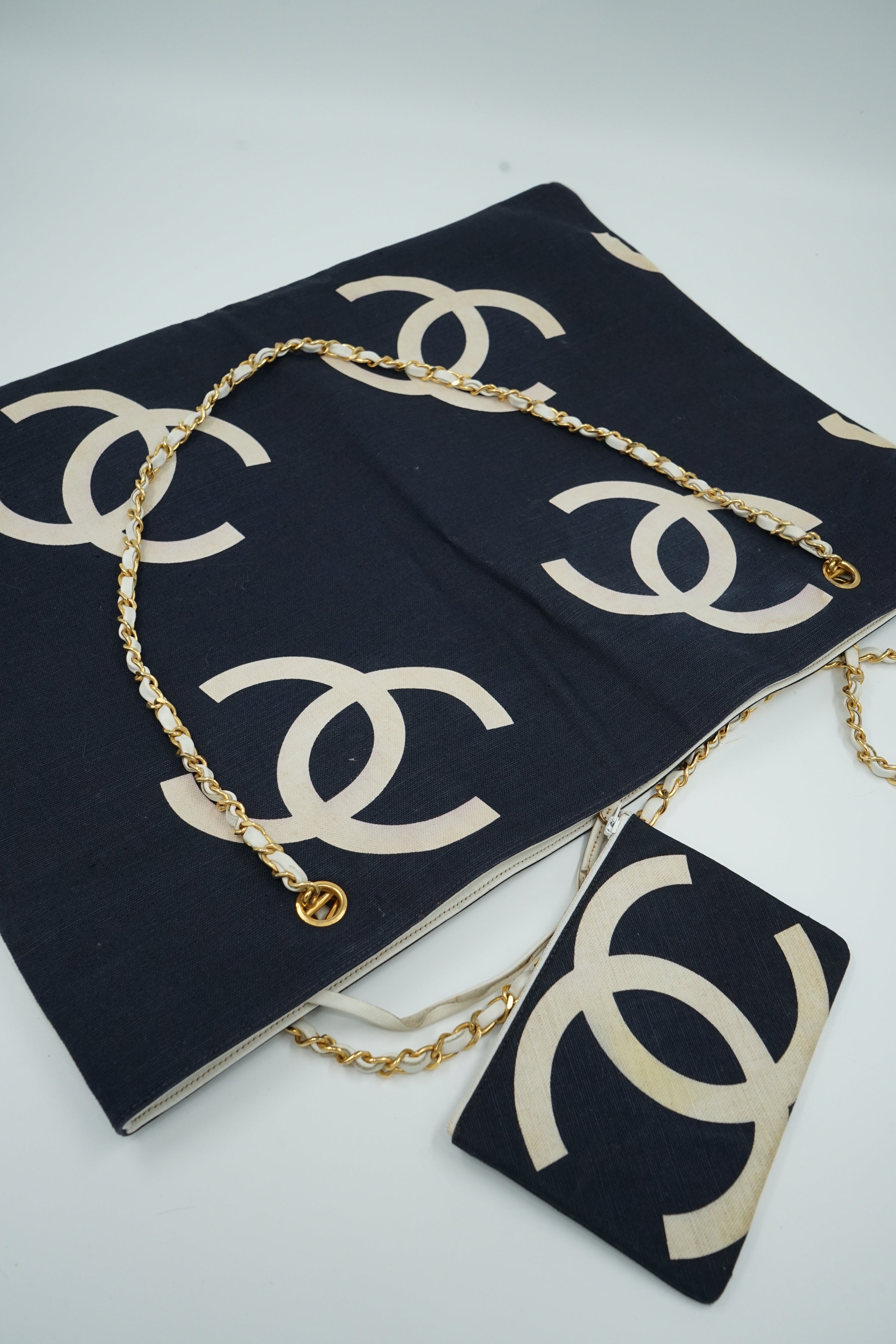 Chanel CC Logo Tote With Pouch