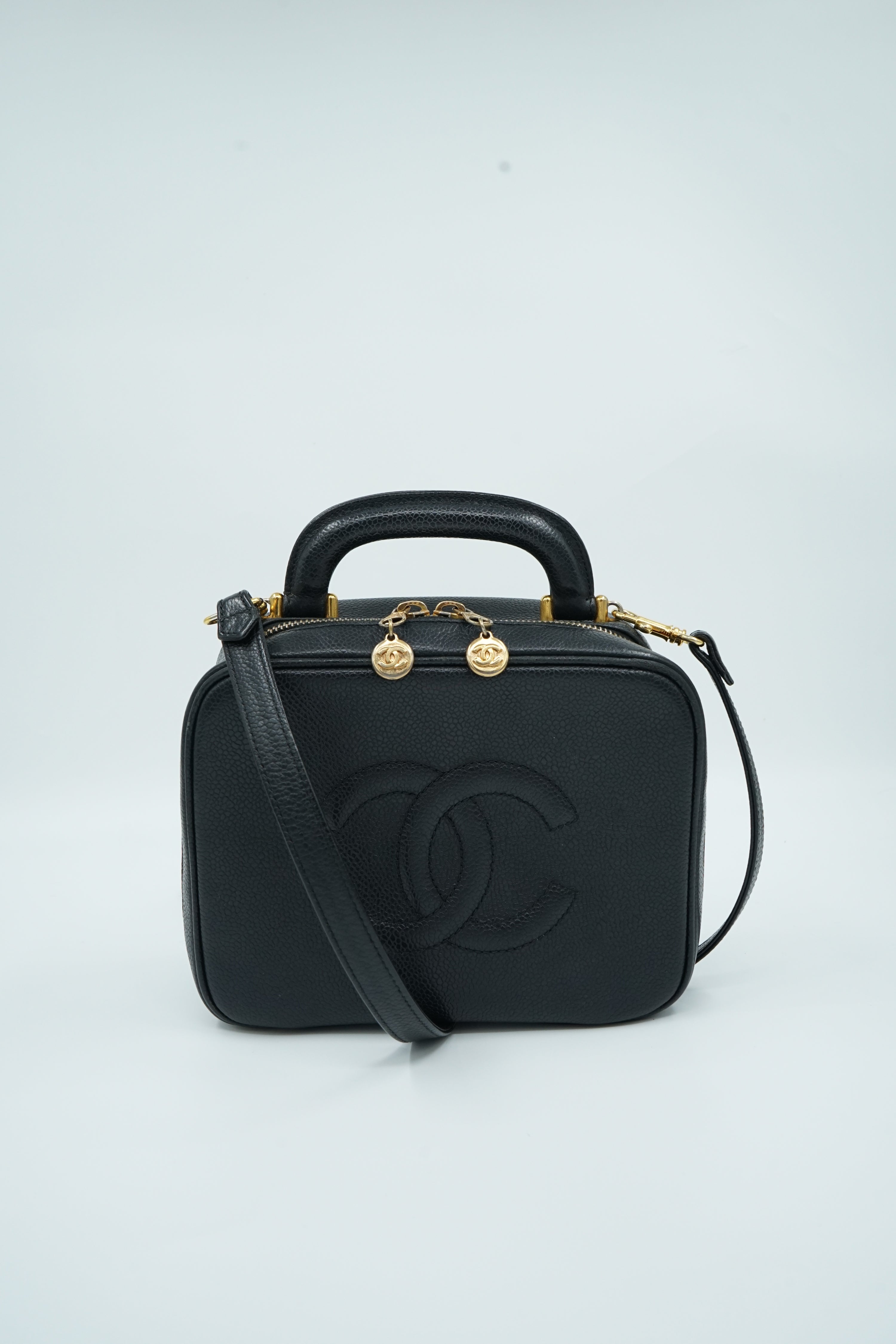 Chanel CC Embossed Vanity Box With Strap