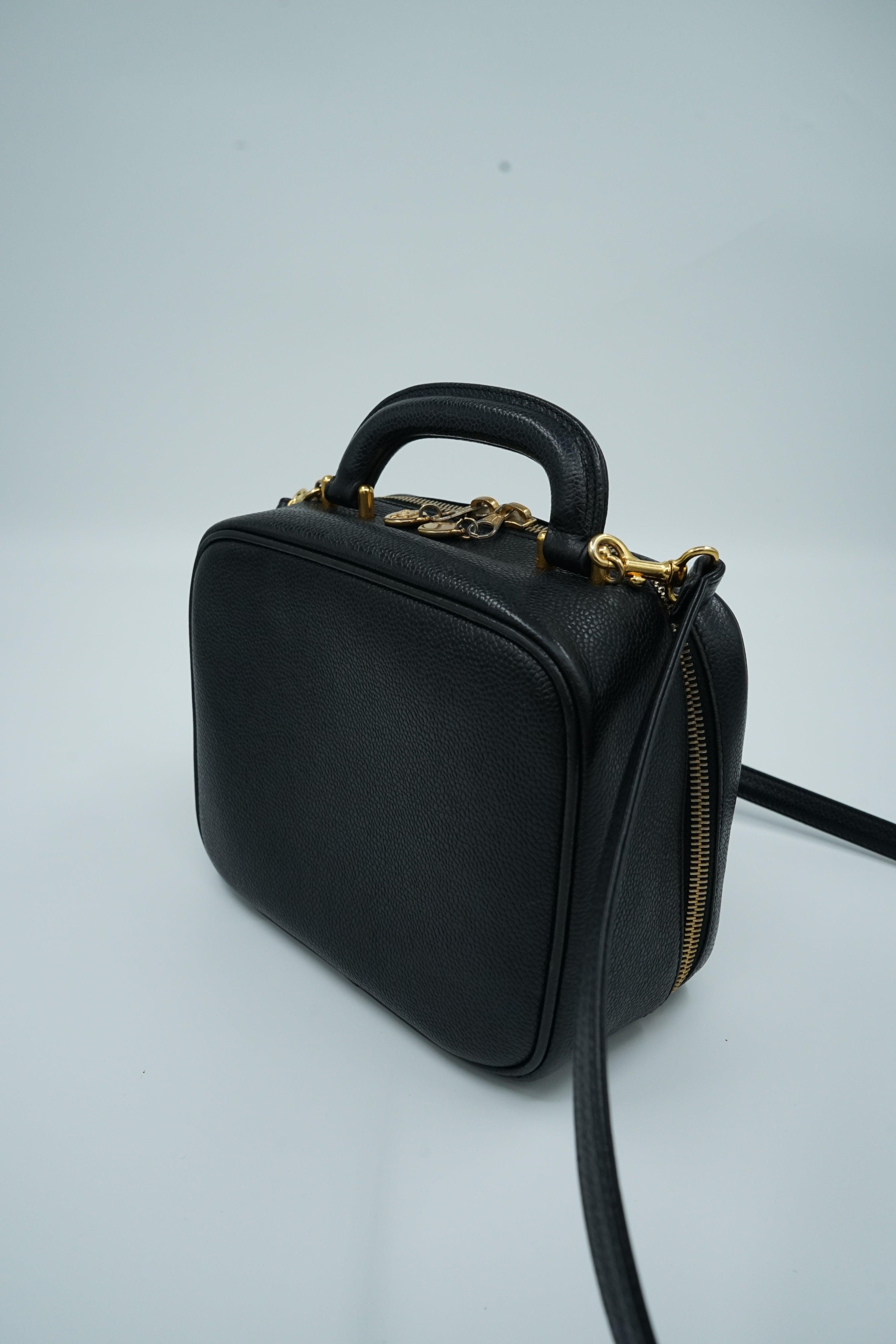 Chanel CC Embossed Vanity Box With Strap