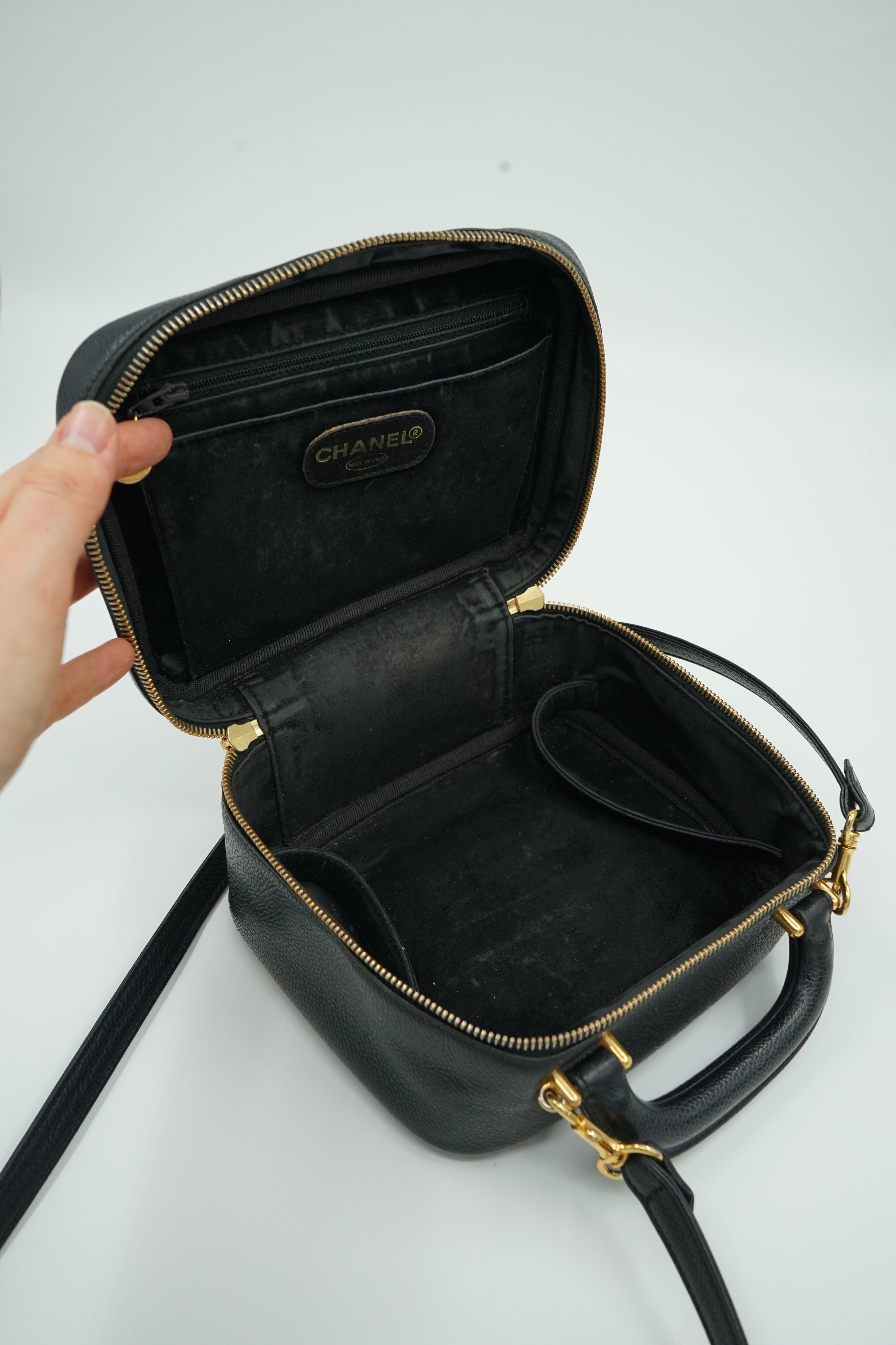 Chanel CC Embossed Vanity Box With Strap