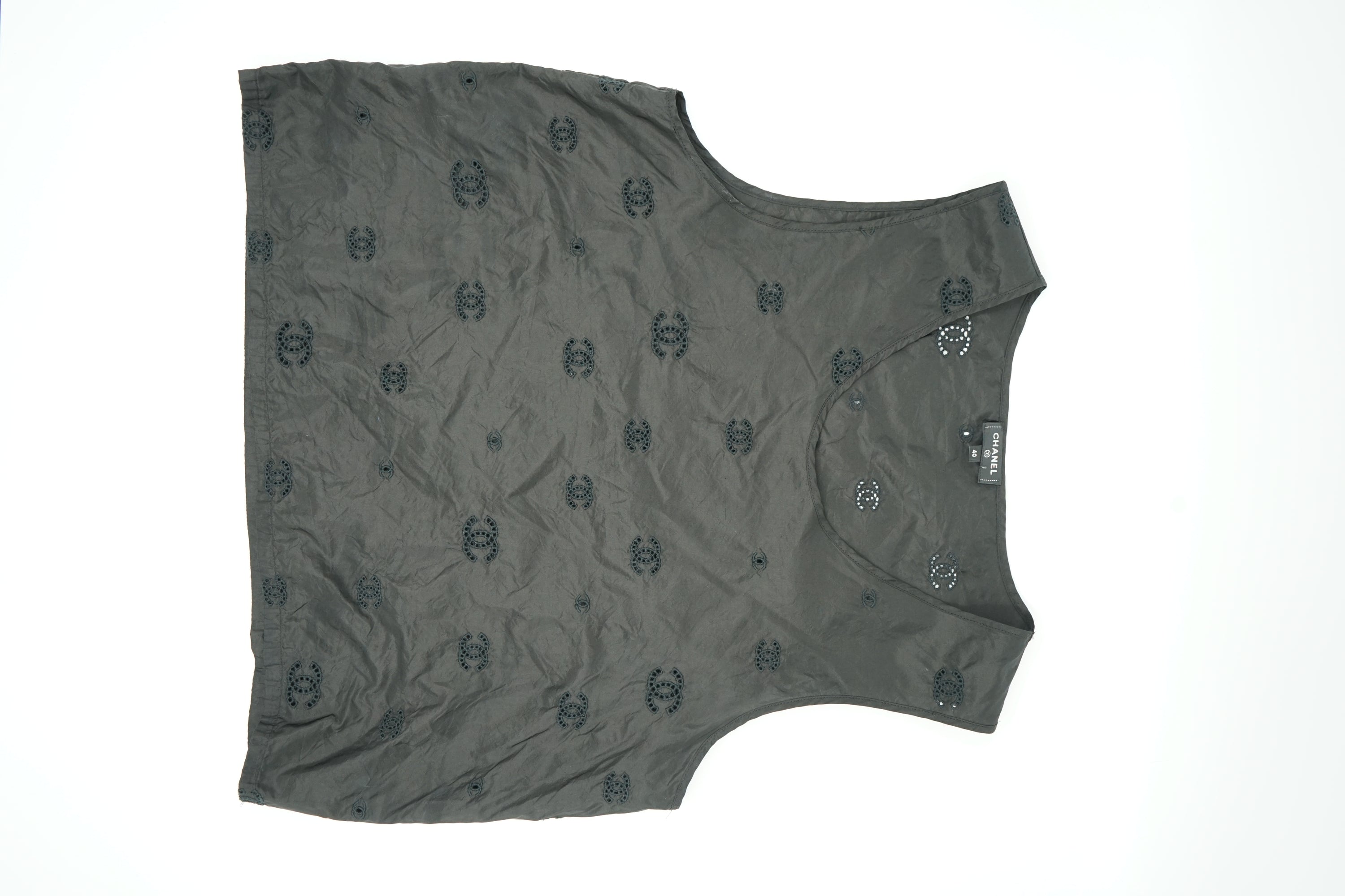 Chanel Logo Silk Top