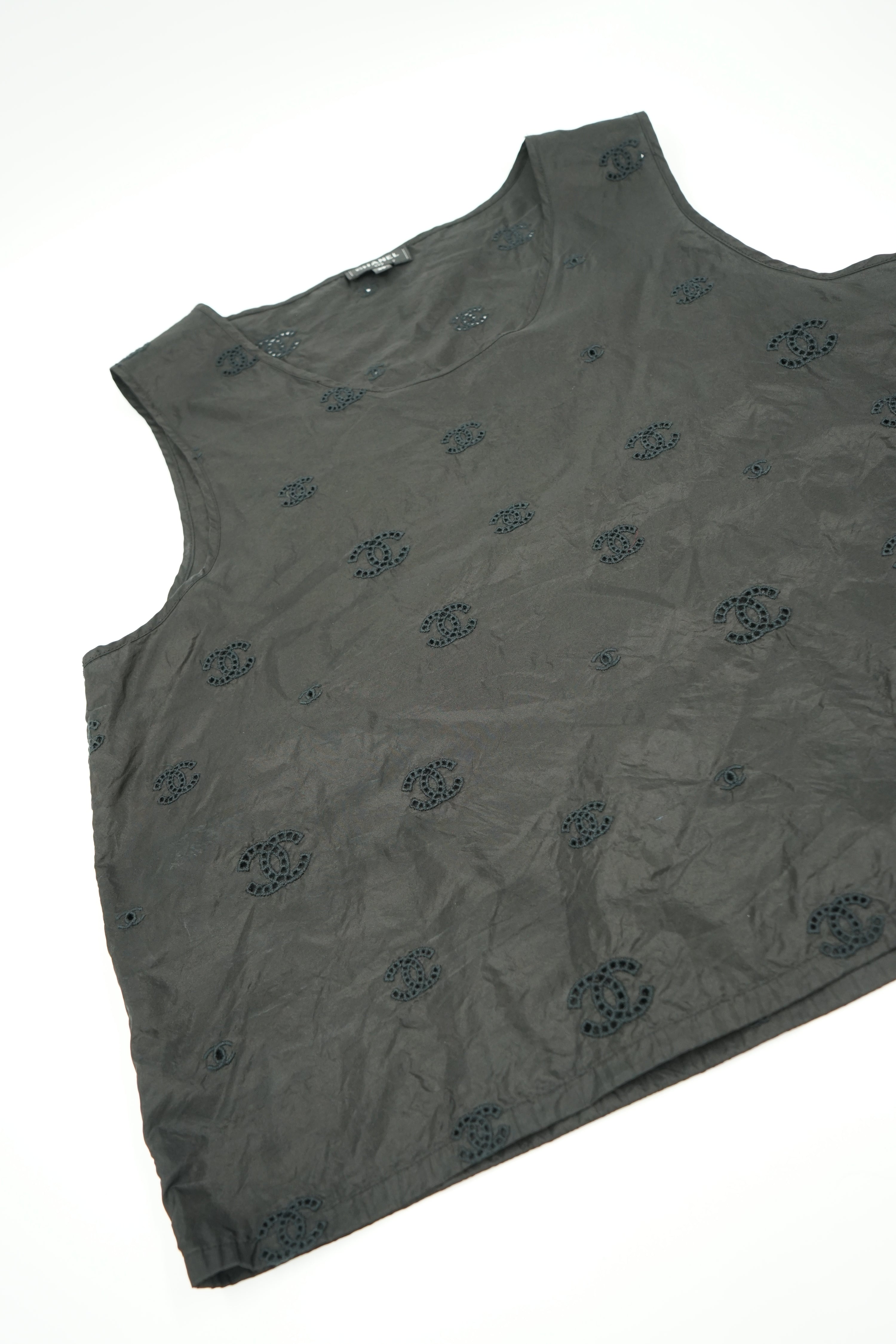 Chanel Logo Silk Top
