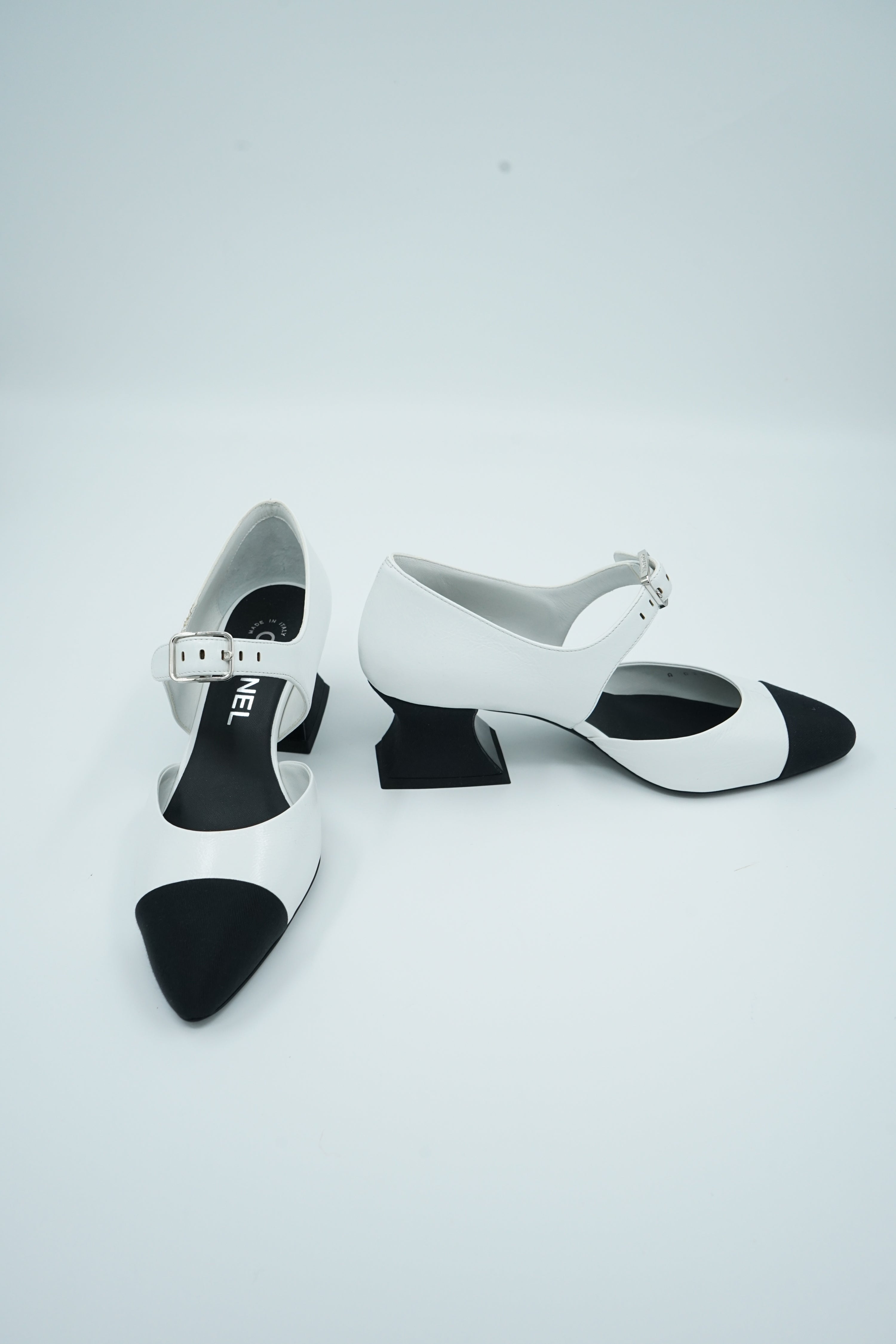 Chanel Buckled D'Orsay Pumps Sculpted Comma Heels