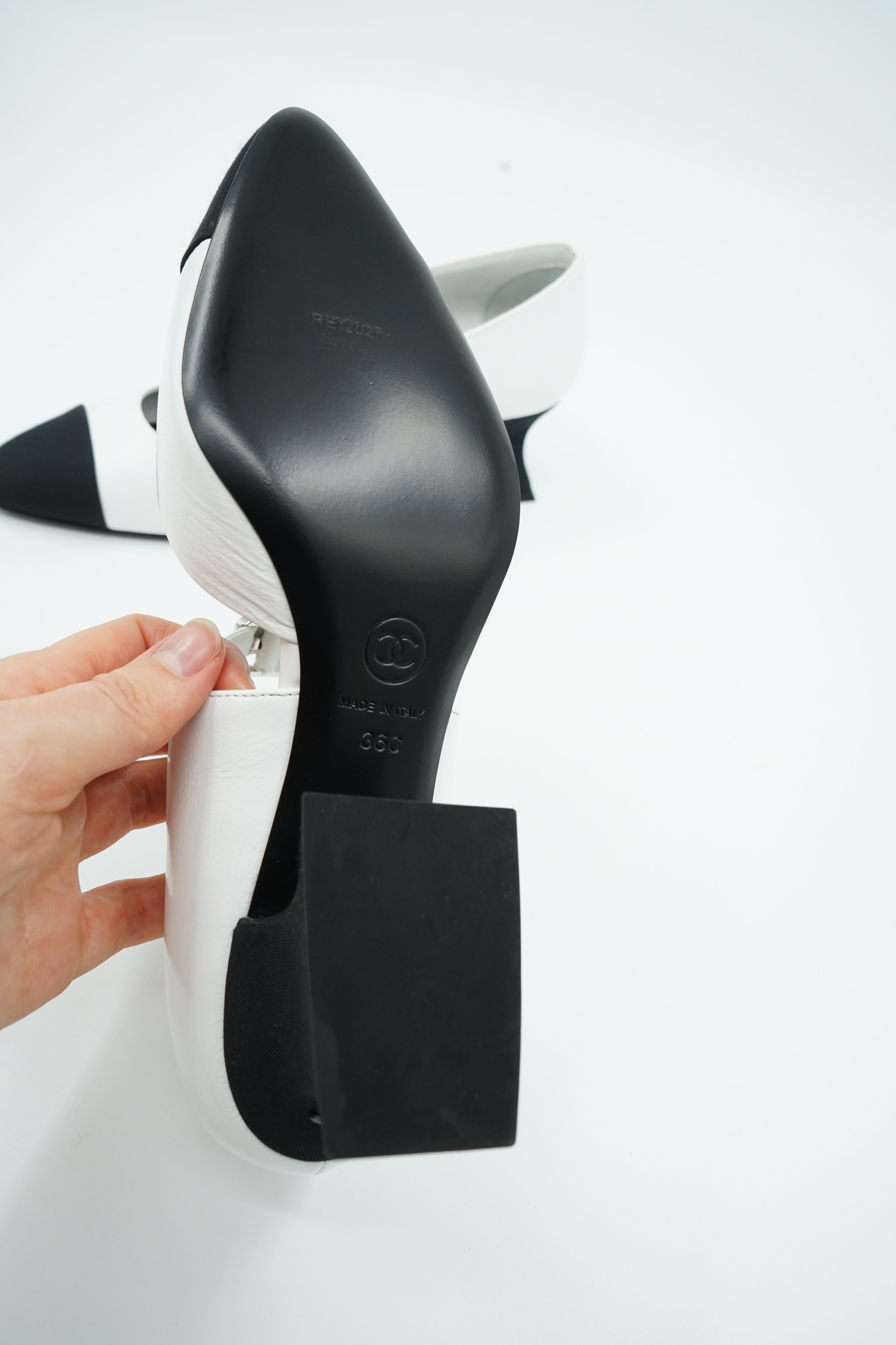 Chanel Buckled D'Orsay Pumps Sculpted Comma Heels