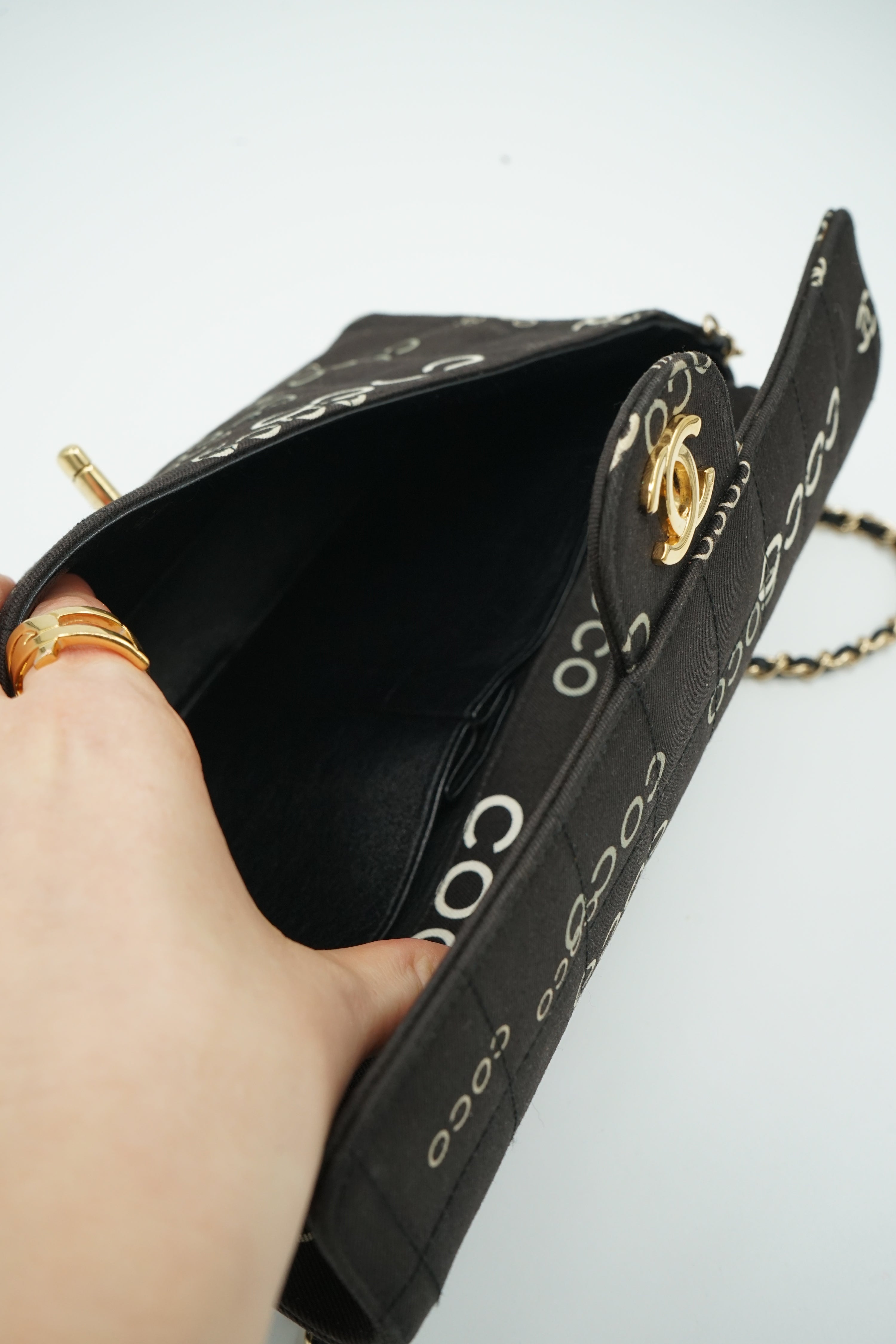 Chanel East West COCO Print Cotton Black