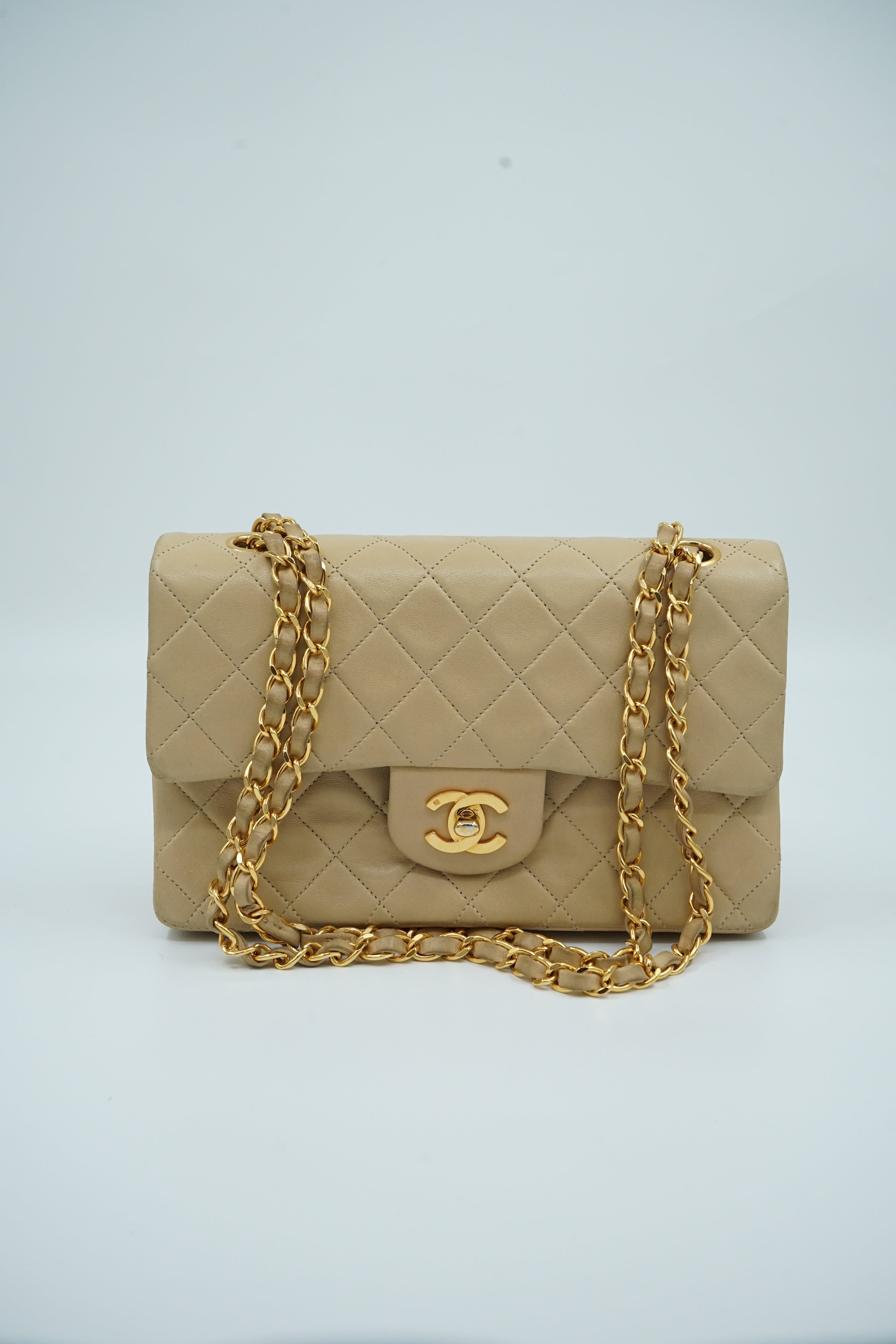 Chanel Double Flap Bag Small Beige