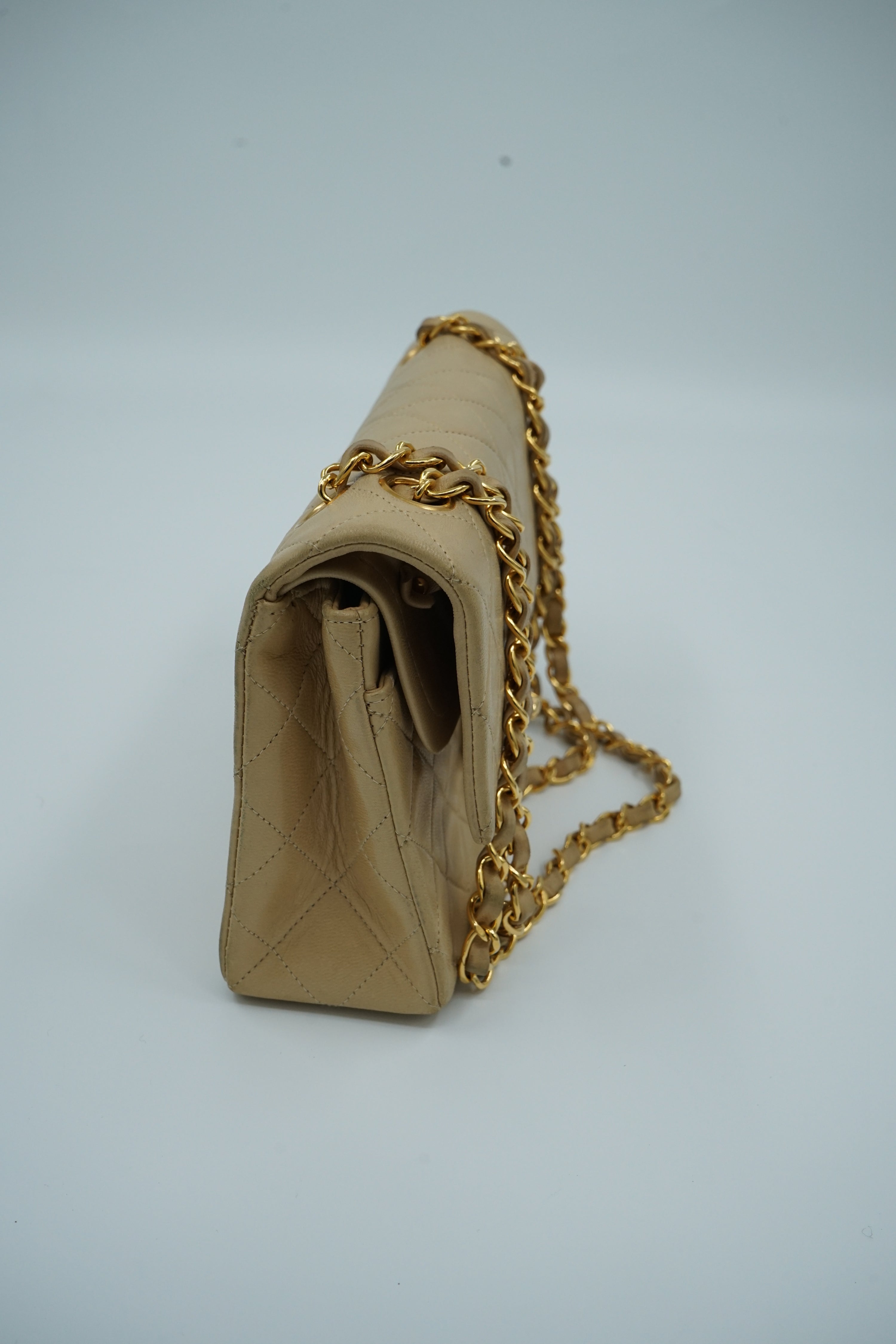 Chanel Double Flap Bag Small Beige