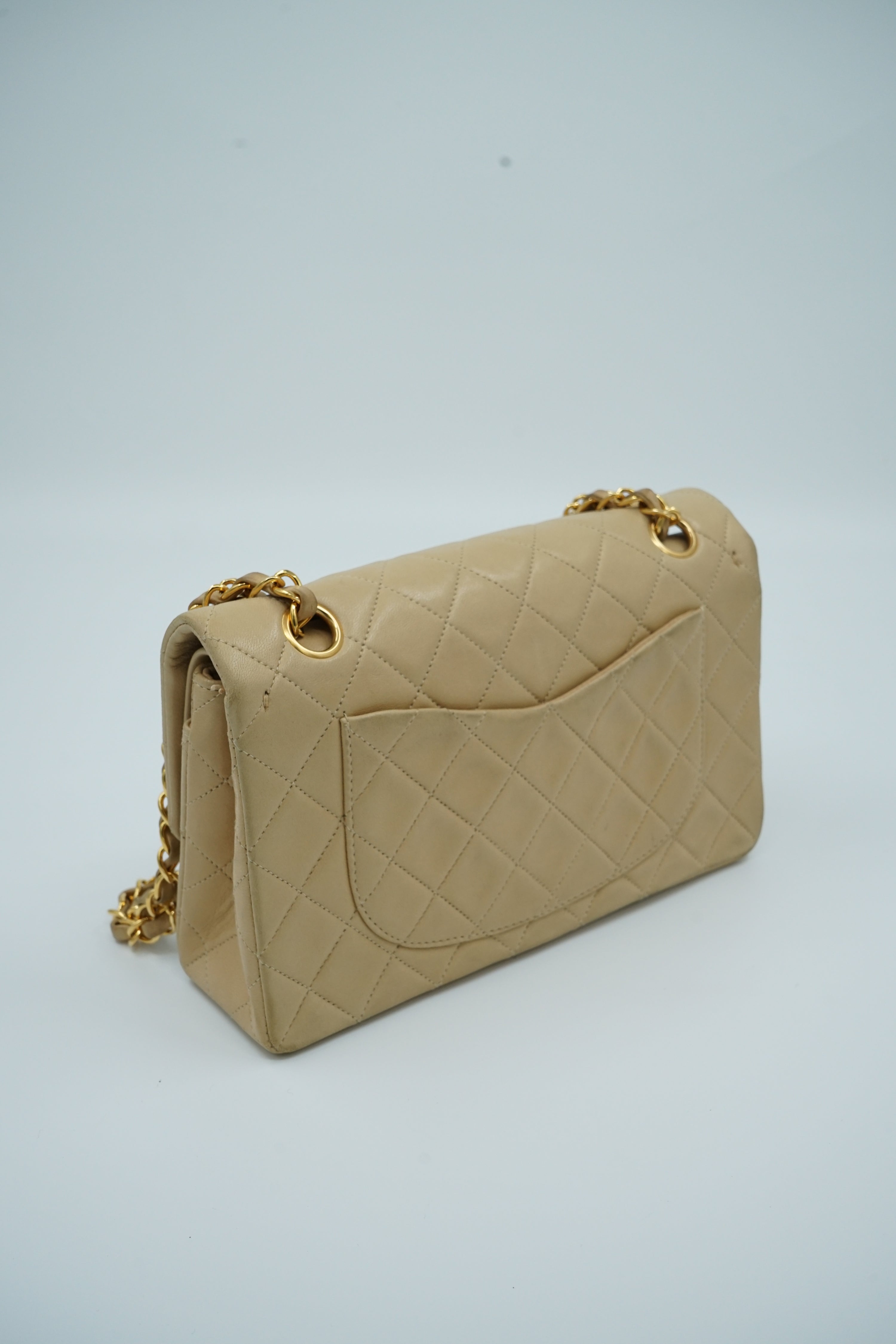 Chanel Double Flap Bag Small Beige