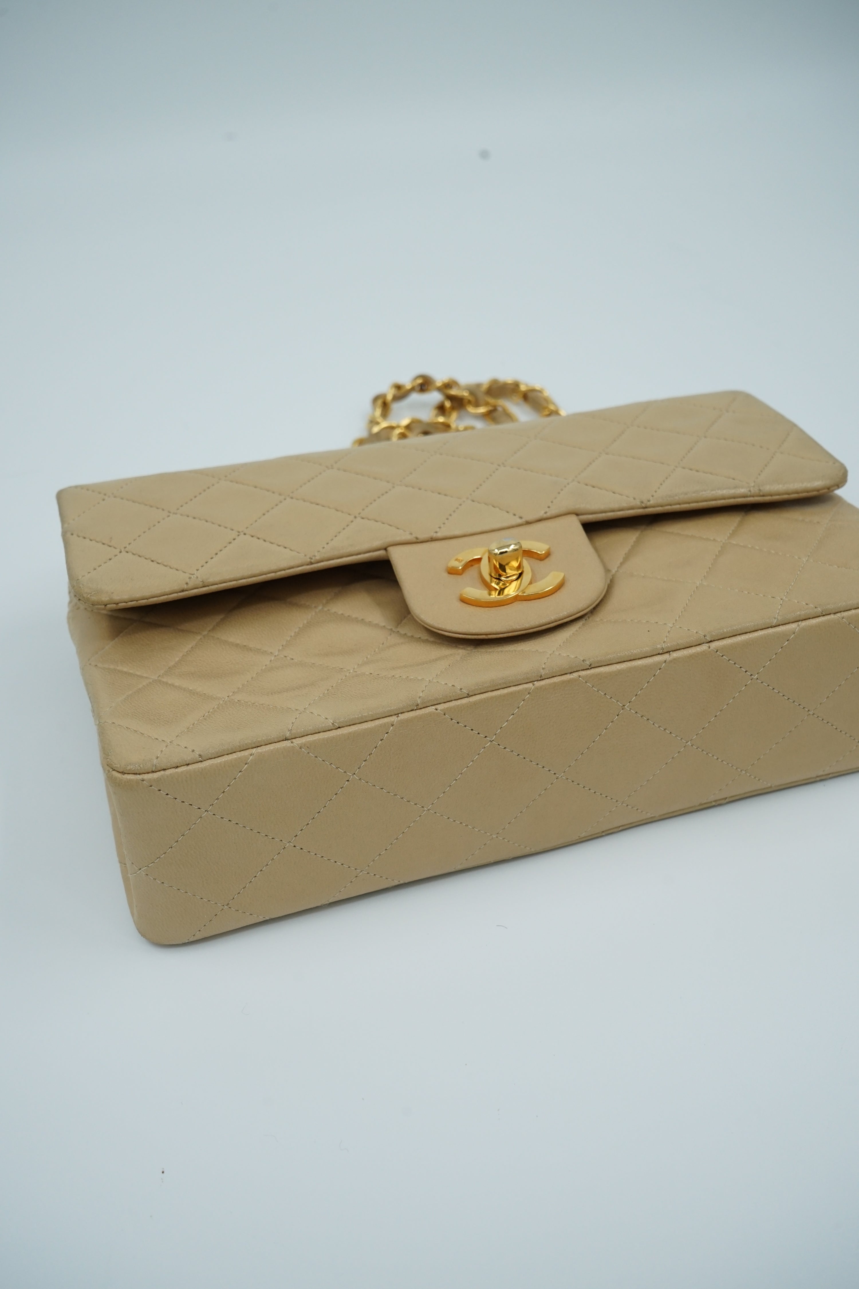 Chanel Double Flap Bag Small Beige