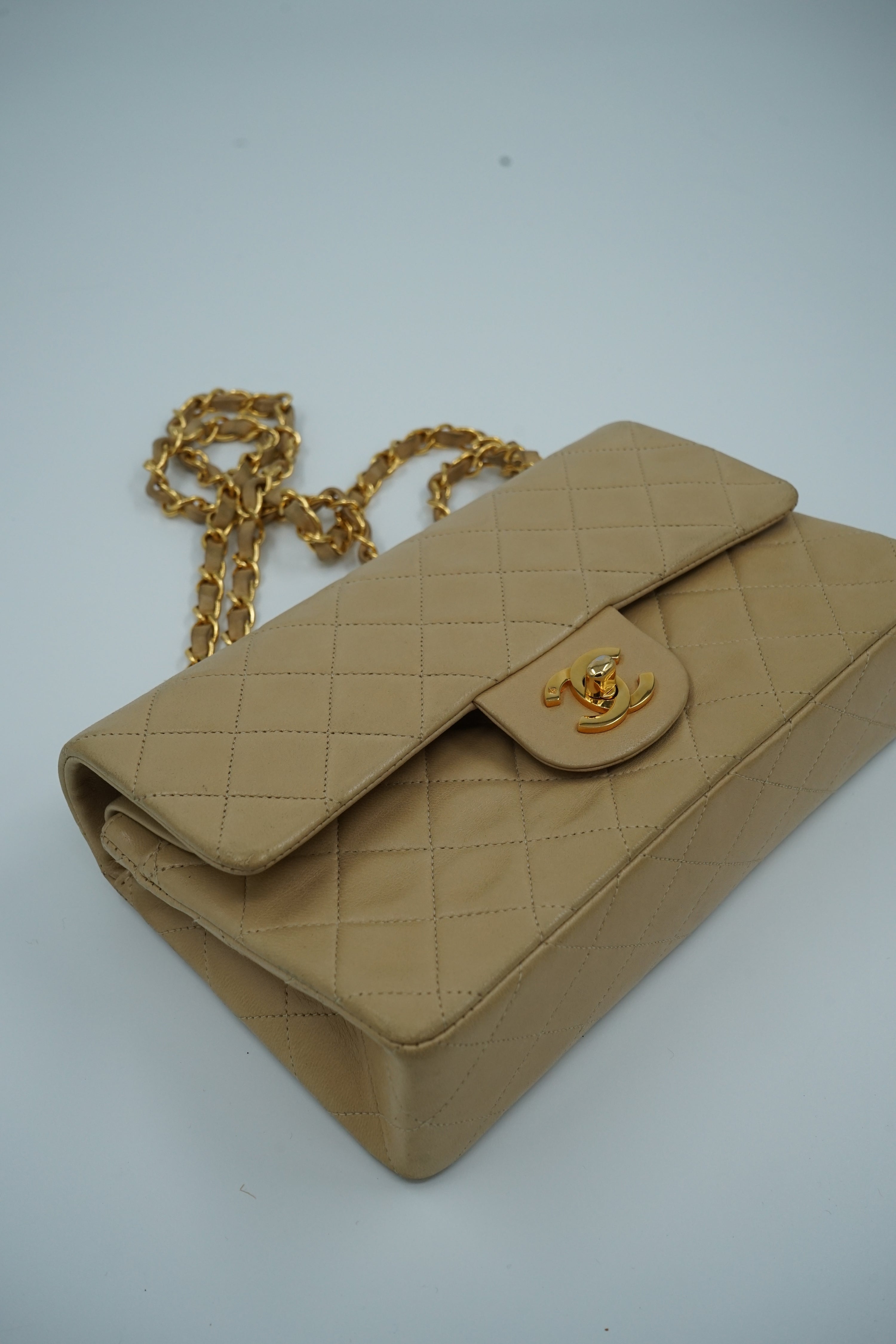 Chanel Double Flap Bag Small Beige